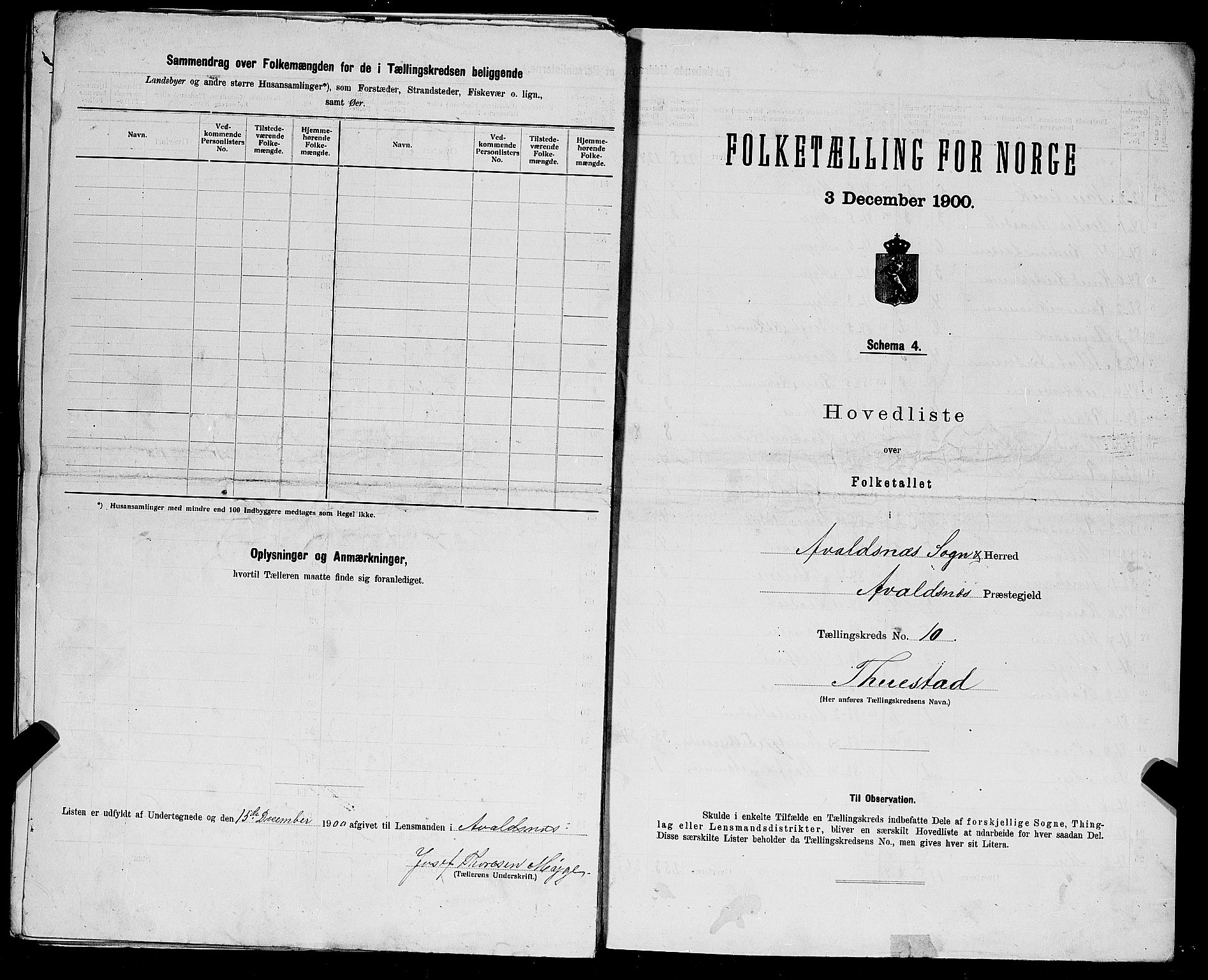 SAST, 1900 census for Avaldsnes, 1900, p. 44