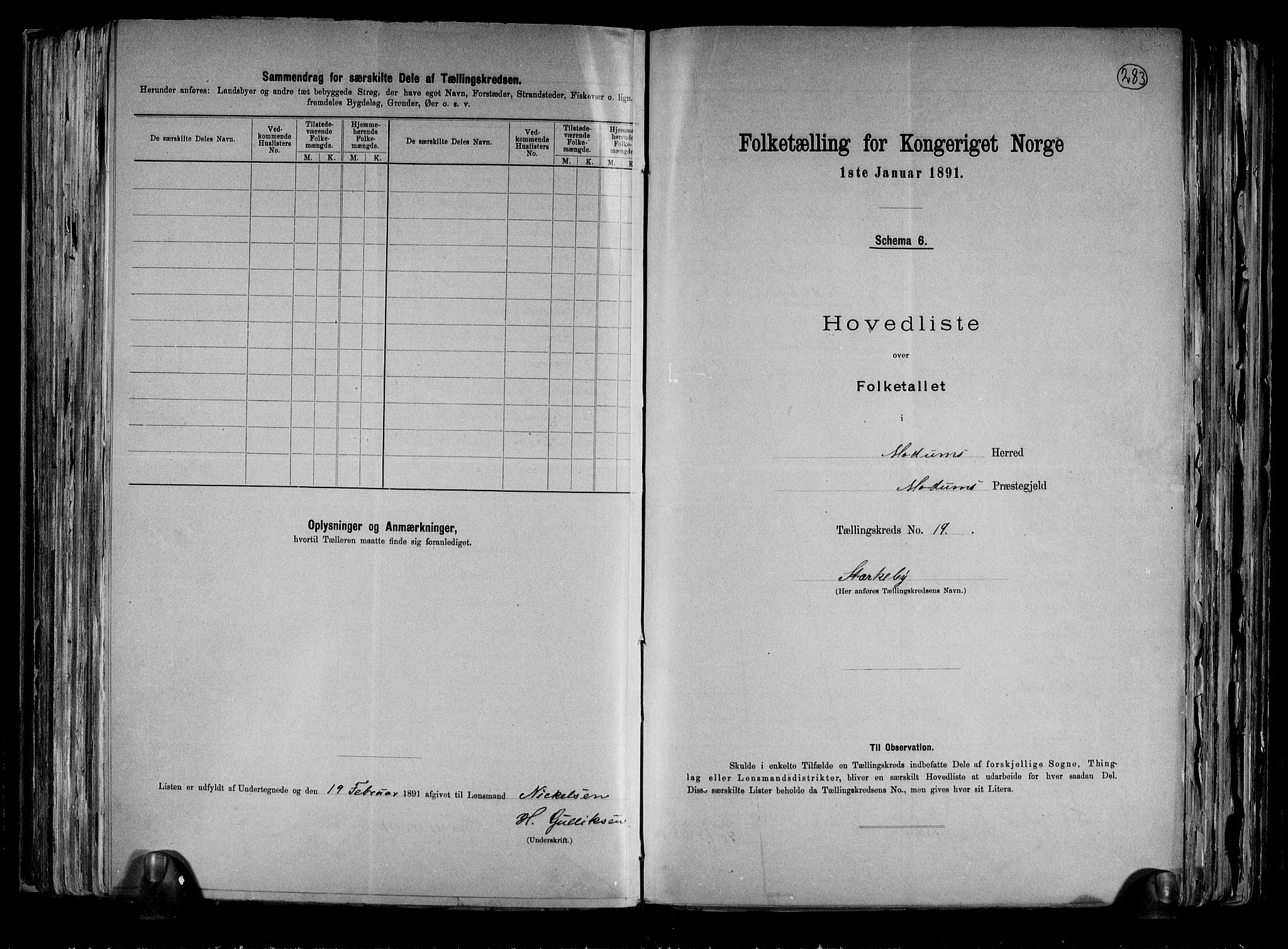 RA, 1891 census for 0623 Modum, 1891, p. 46