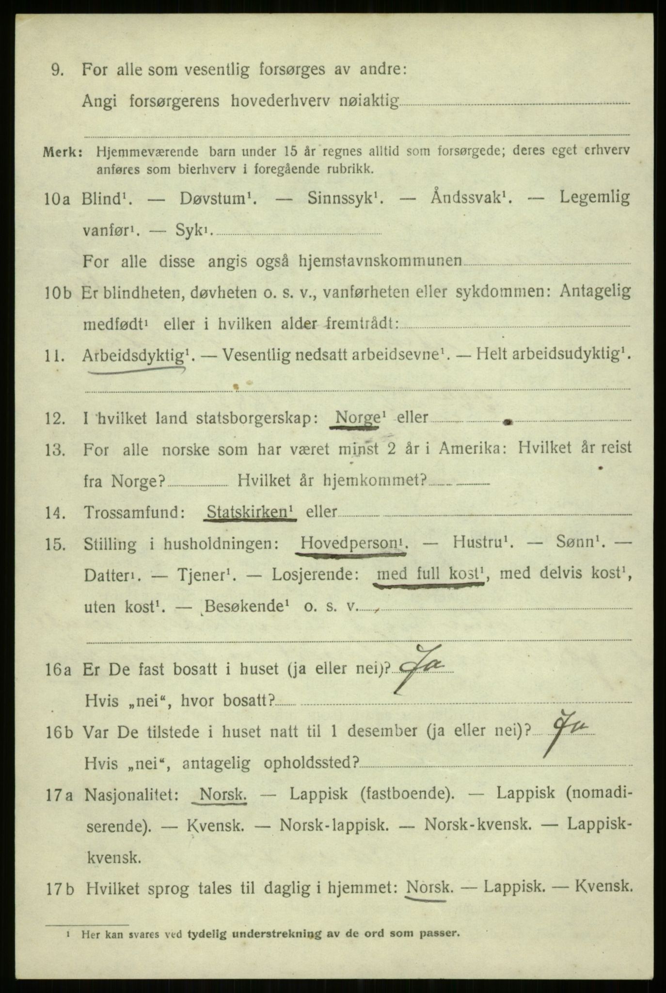 SATØ, 1920 census for Trondenes, 1920, p. 4140