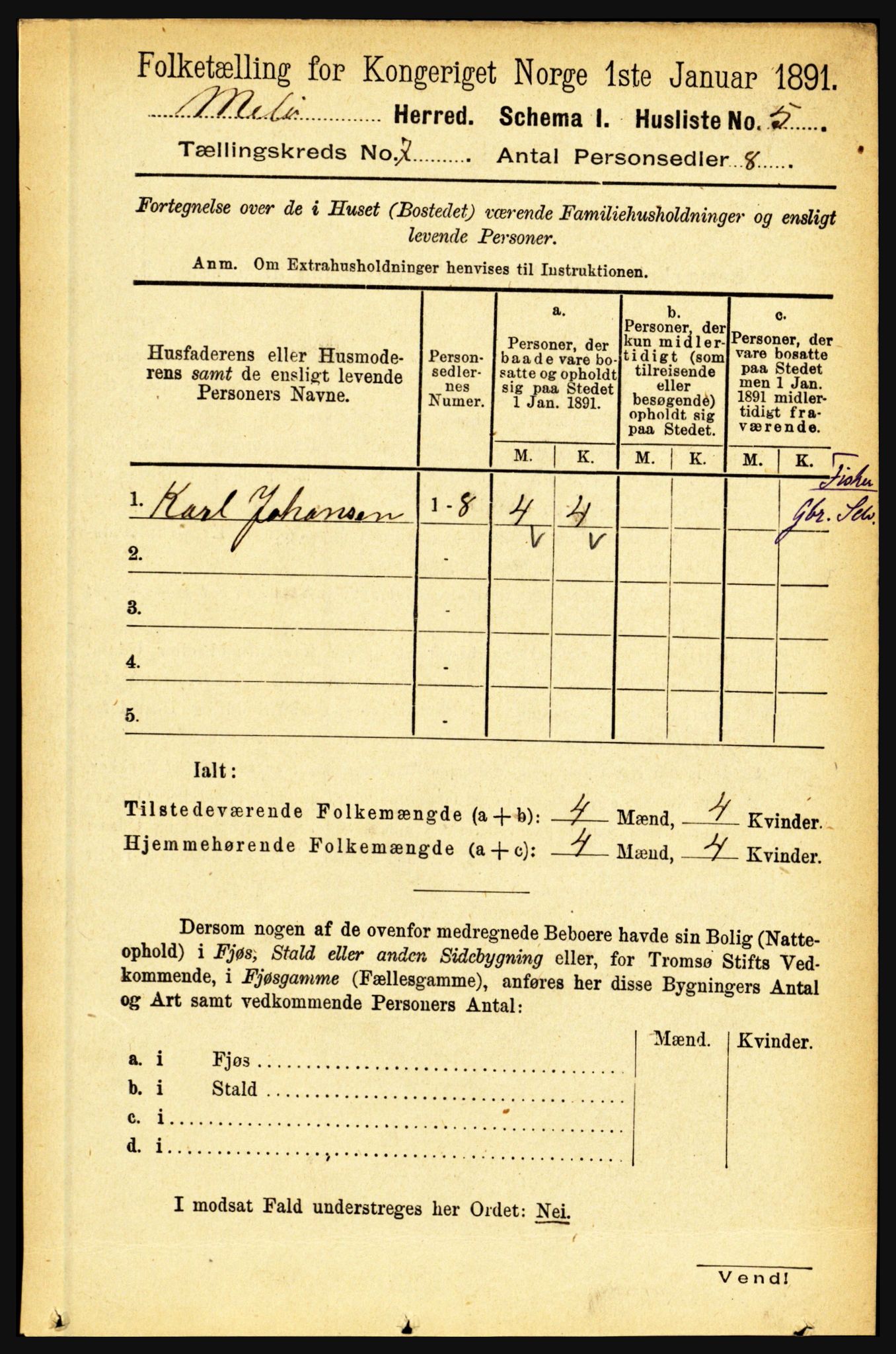 RA, 1891 census for 1837 Meløy, 1891, p. 2802
