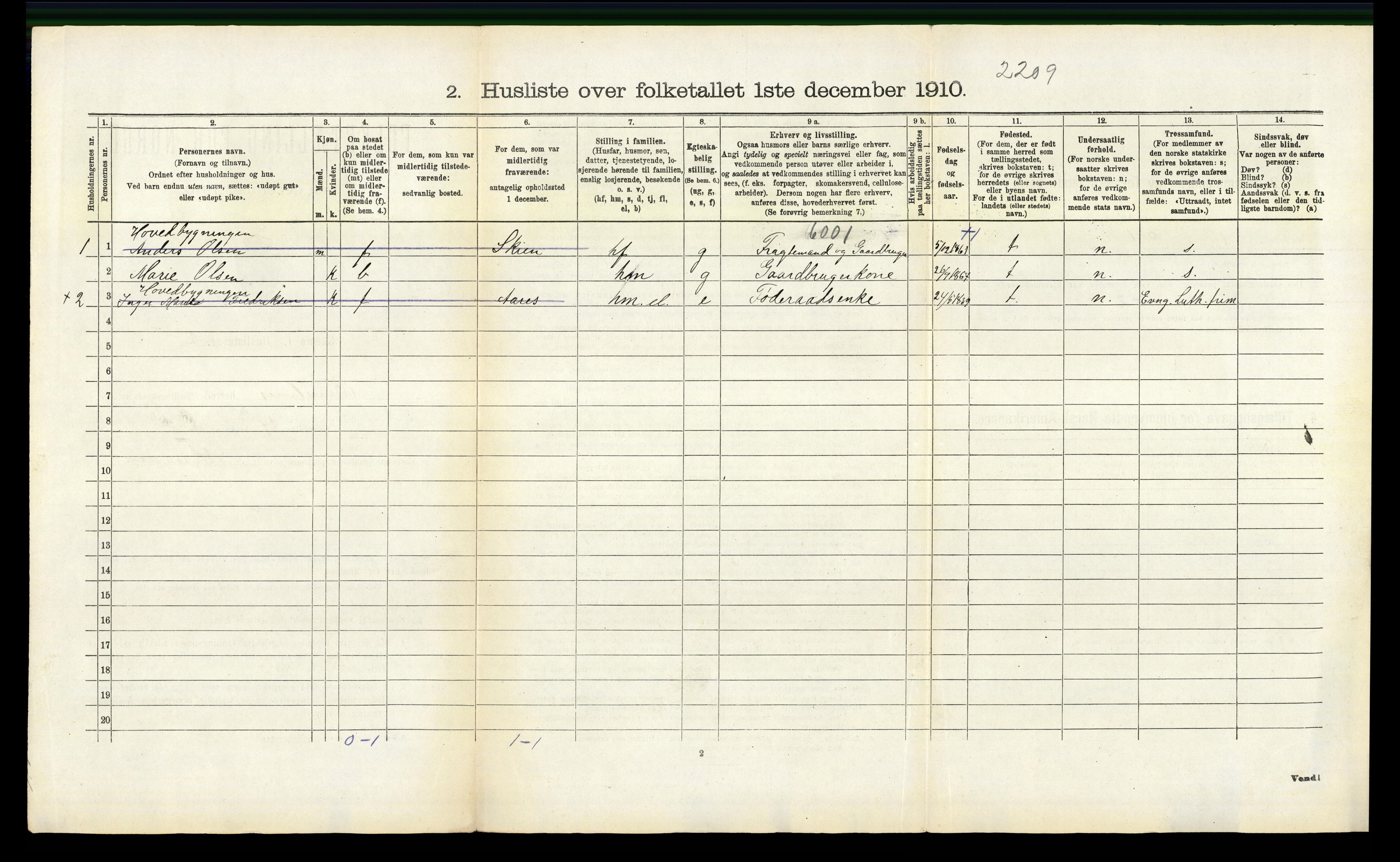 RA, 1910 census for Brunlanes, 1910, p. 1428