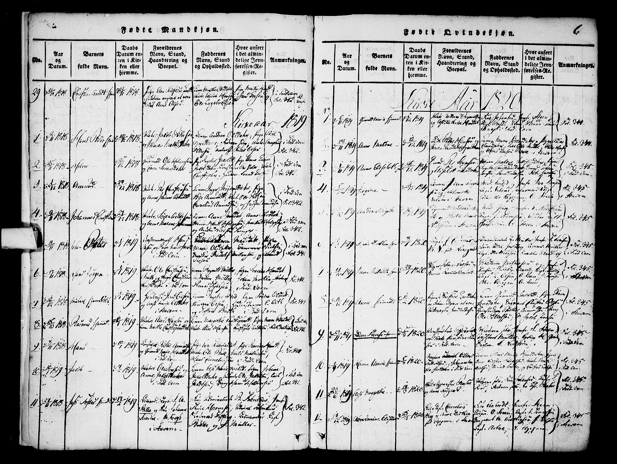 Stavern kirkebøker, SAKO/A-318/F/Fa/L0006: Parish register (official) no. 6, 1816-1839, p. 6