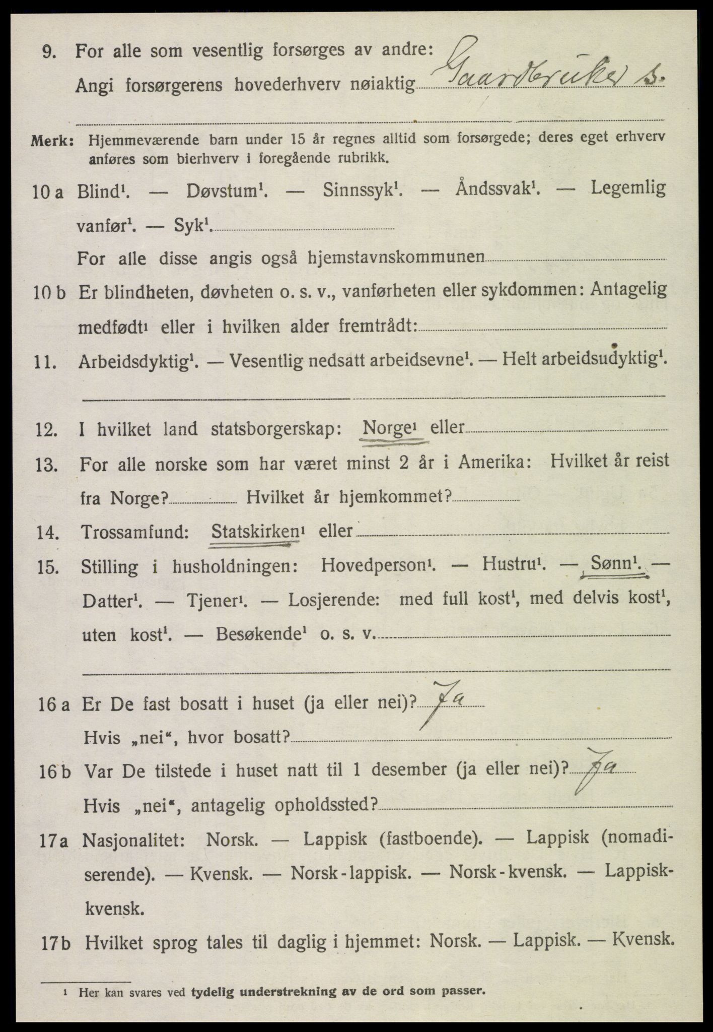 SAT, 1920 census for Beitstad, 1920, p. 4102