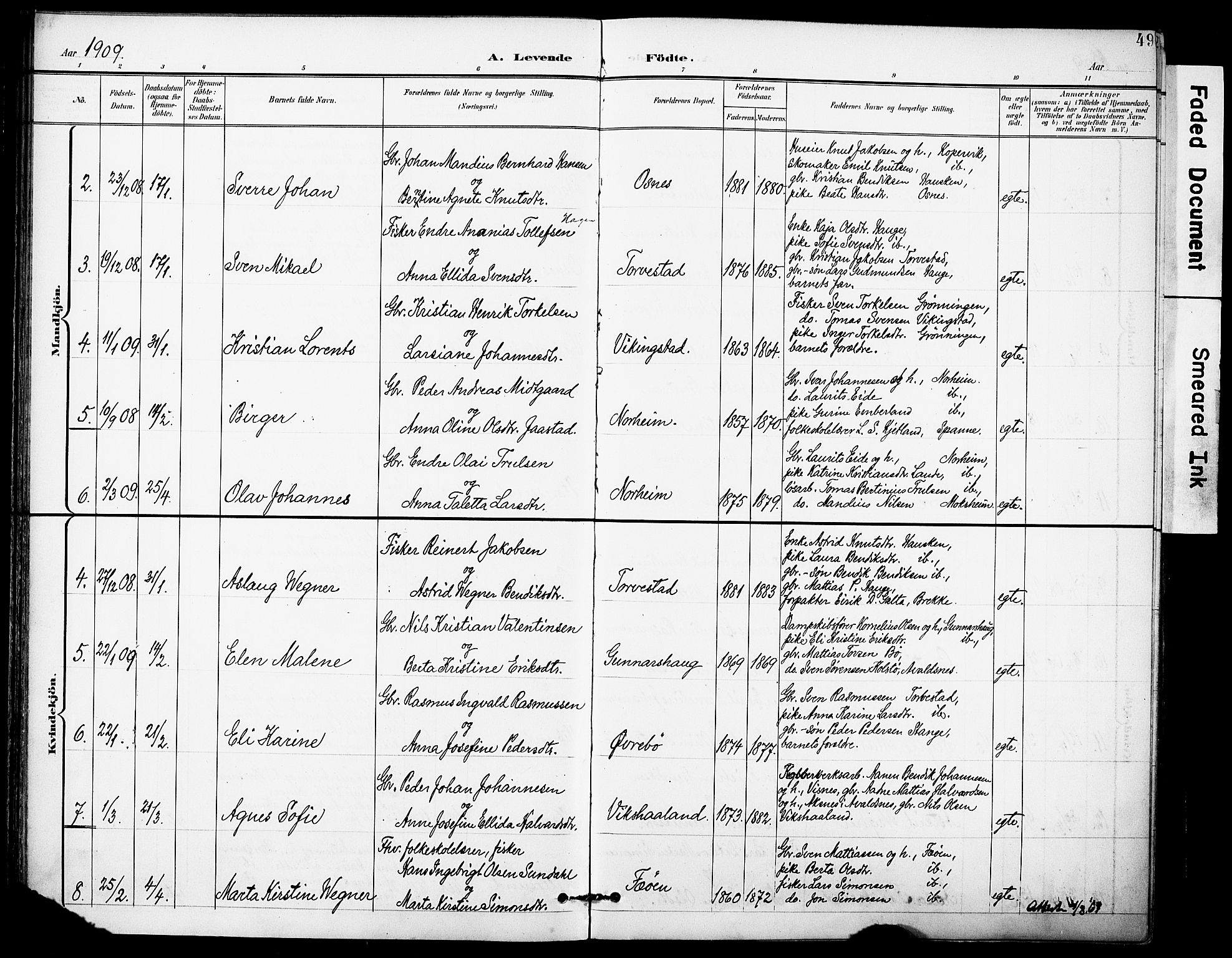 Torvastad sokneprestkontor, AV/SAST-A -101857/H/Ha/Haa/L0017: Parish register (official) no. A 16, 1899-1911, p. 49