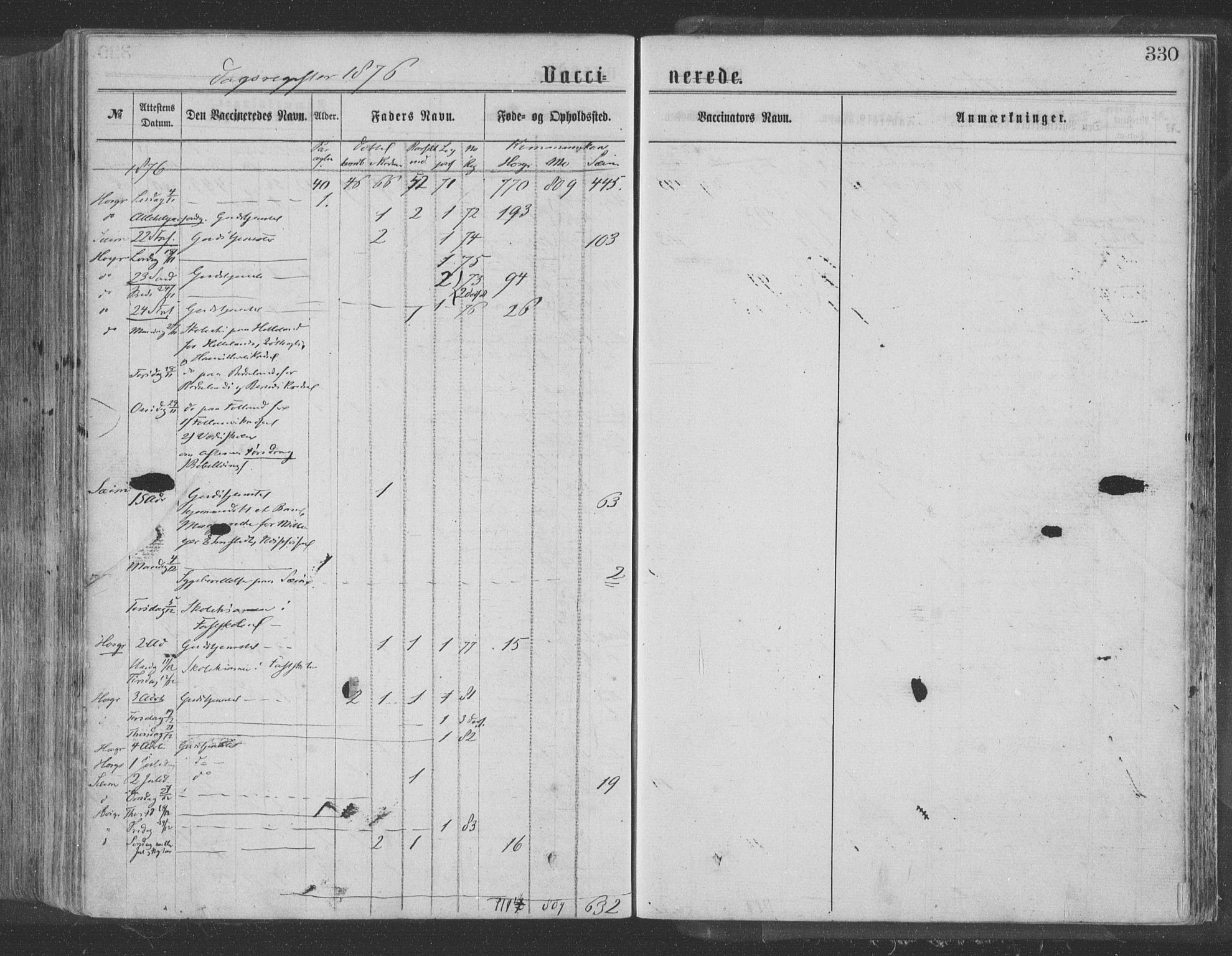 Hosanger sokneprestembete, SAB/A-75801/H/Haa: Parish register (official) no. A 9, 1864-1876, p. 330