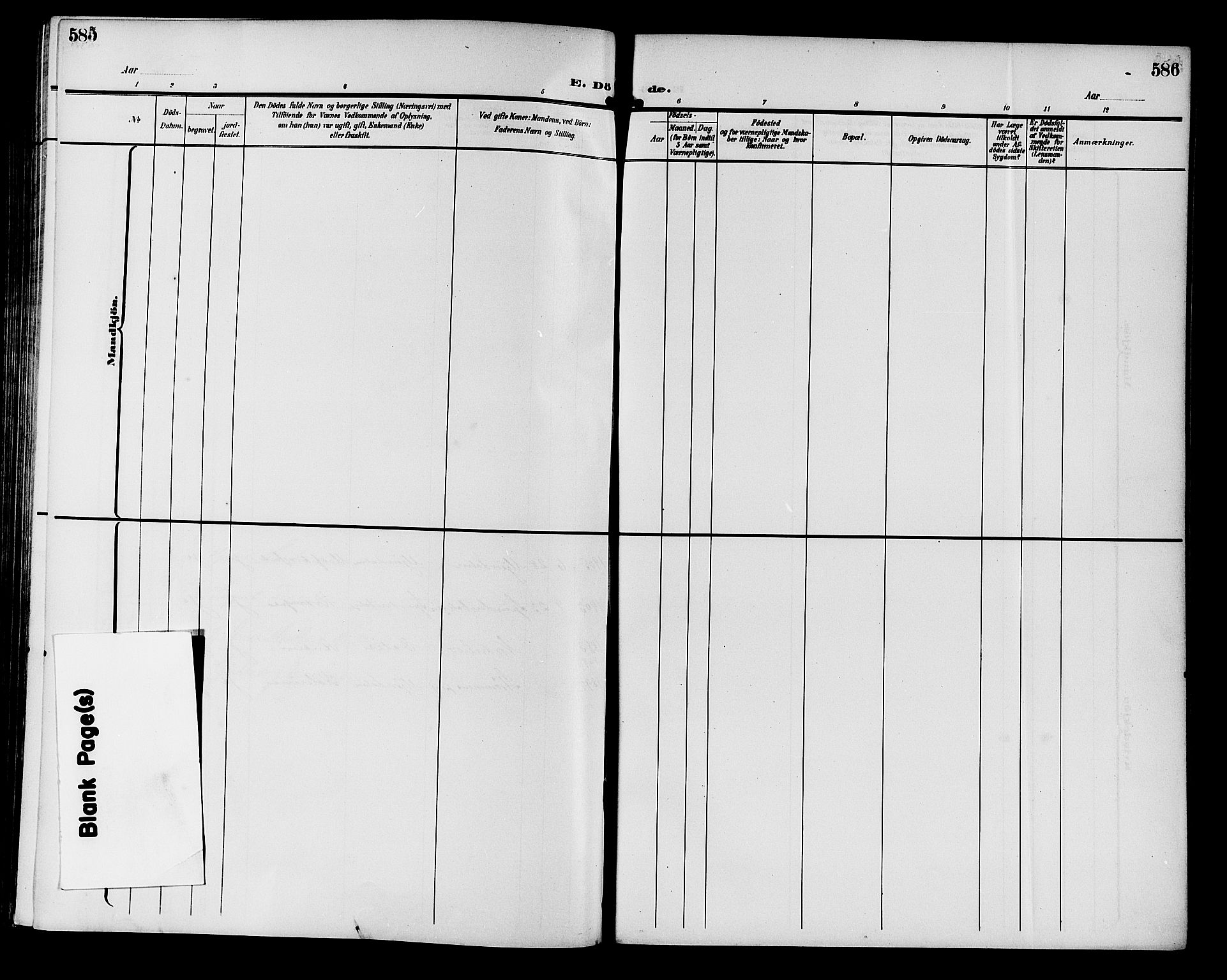 Nedre Eiker kirkebøker, AV/SAKO-A-612/G/Ga/L0003: Parish register (copy) no. 3, 1896-1905, p. 585-586