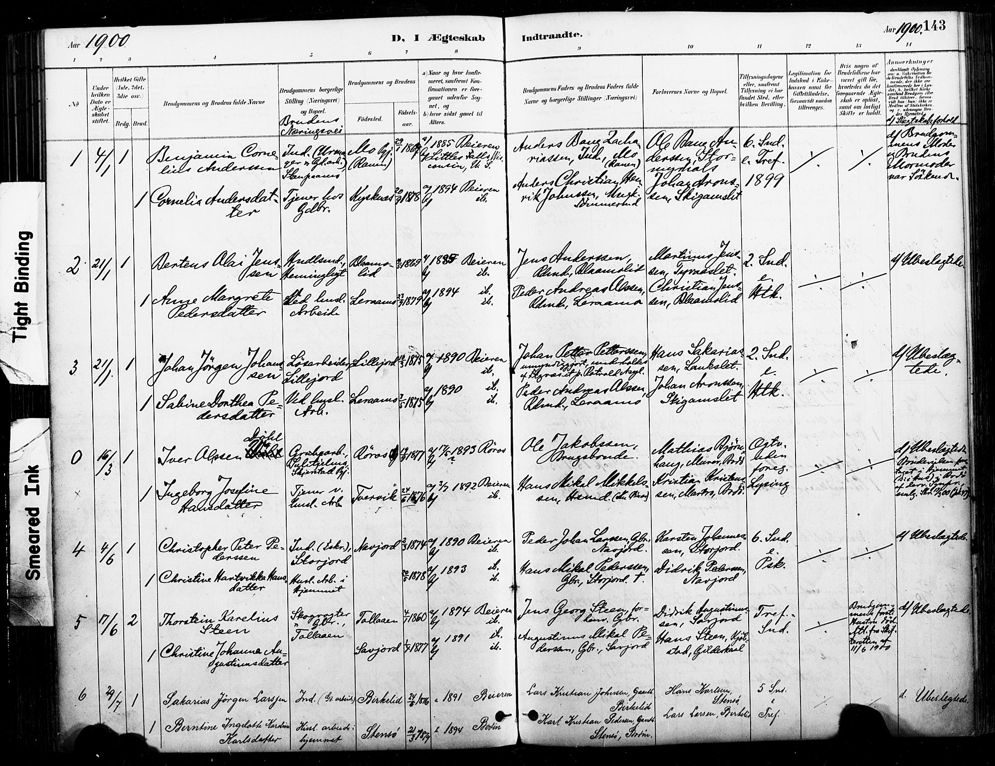 Ministerialprotokoller, klokkerbøker og fødselsregistre - Nordland, AV/SAT-A-1459/846/L0646: Parish register (official) no. 846A04, 1887-1901, p. 143