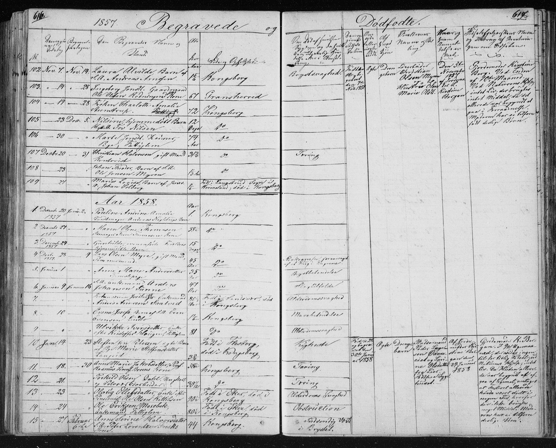 Kongsberg kirkebøker, AV/SAKO-A-22/F/Fa/L0009: Parish register (official) no. I 9, 1839-1858, p. 616-617