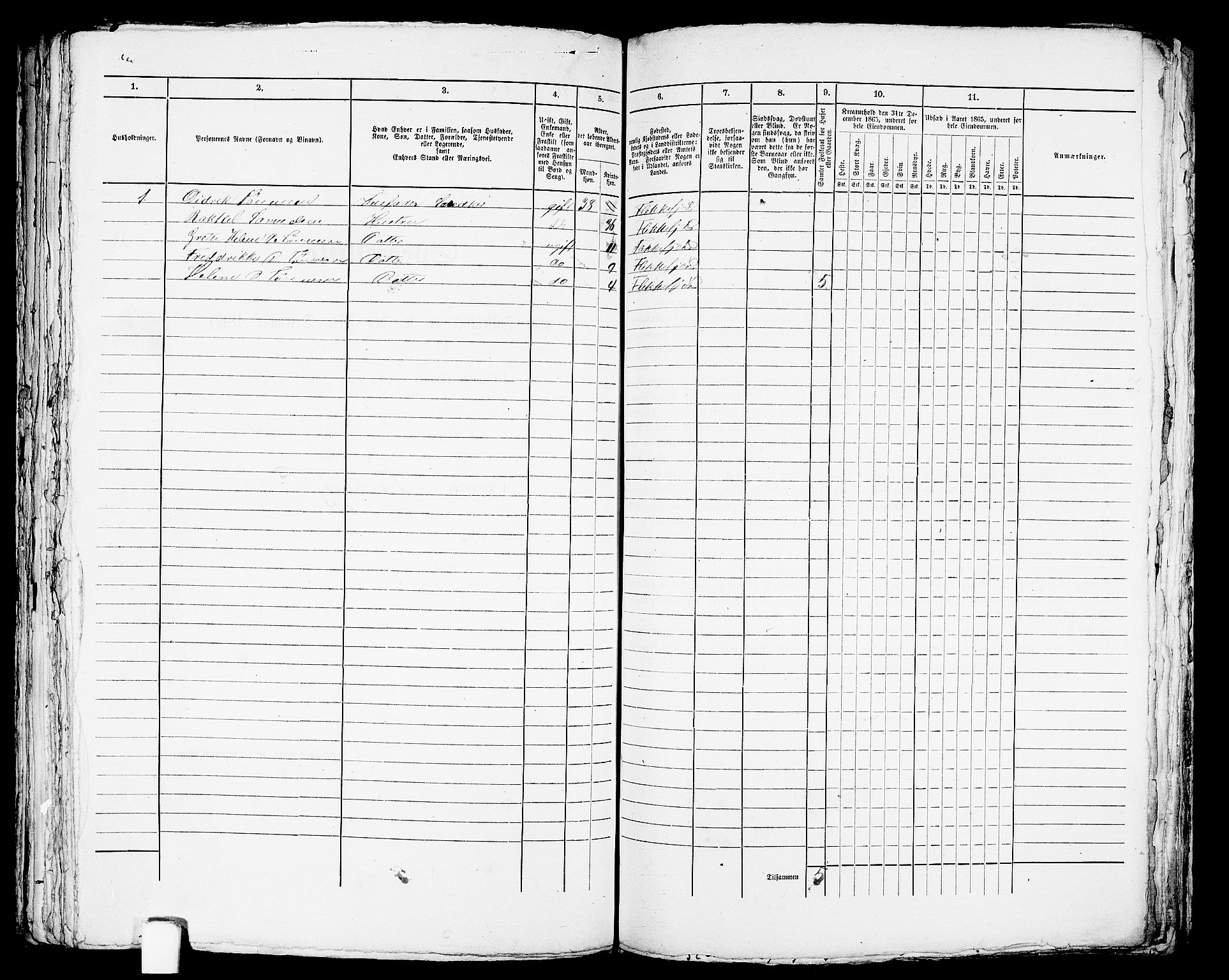 RA, 1865 census for Flekkefjord/Flekkefjord, 1865, p. 303