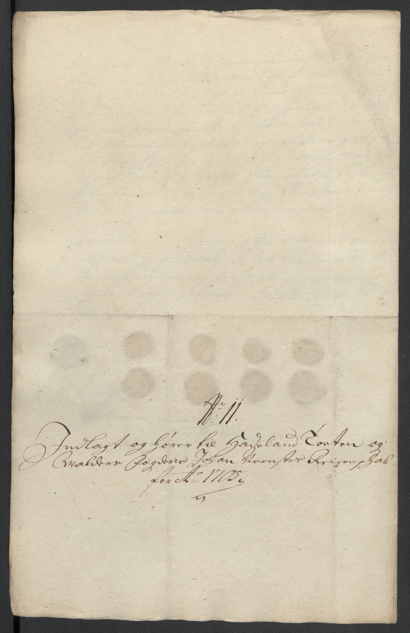 Rentekammeret inntil 1814, Reviderte regnskaper, Fogderegnskap, AV/RA-EA-4092/R18/L1303: Fogderegnskap Hadeland, Toten og Valdres, 1705, p. 123