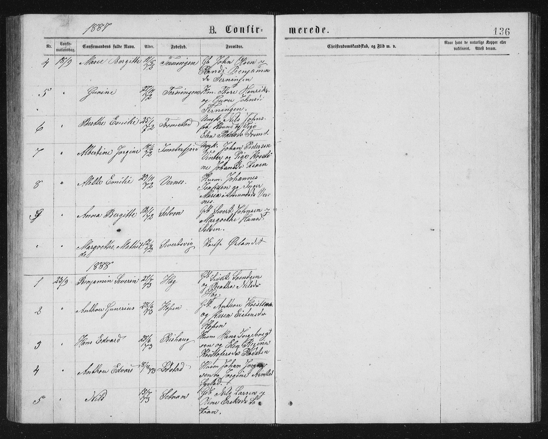 Ministerialprotokoller, klokkerbøker og fødselsregistre - Sør-Trøndelag, SAT/A-1456/662/L0756: Parish register (copy) no. 662C01, 1869-1891, p. 136