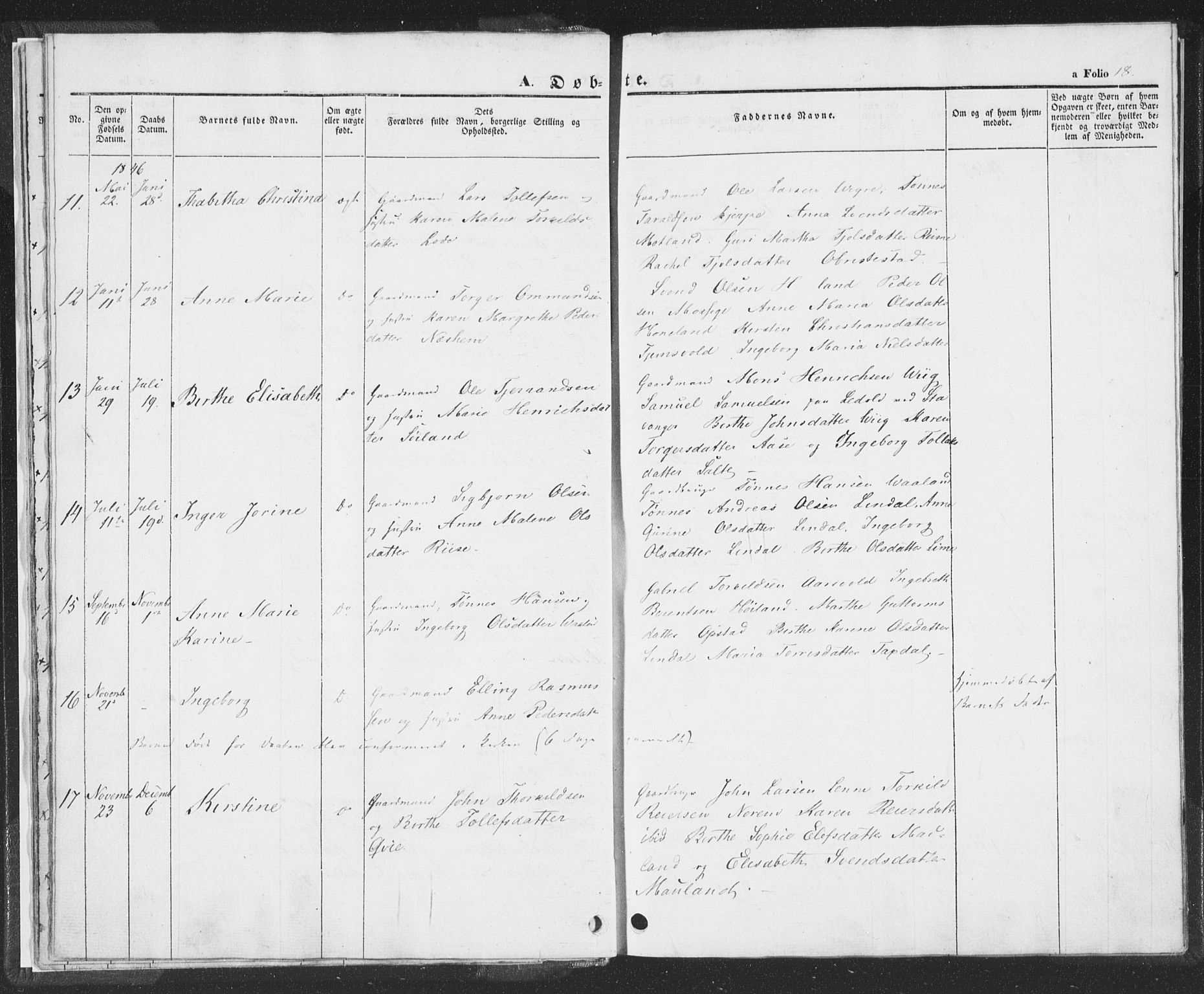 Hå sokneprestkontor, AV/SAST-A-101801/001/30BA/L0006: Parish register (official) no. A 5, 1842-1853, p. 18