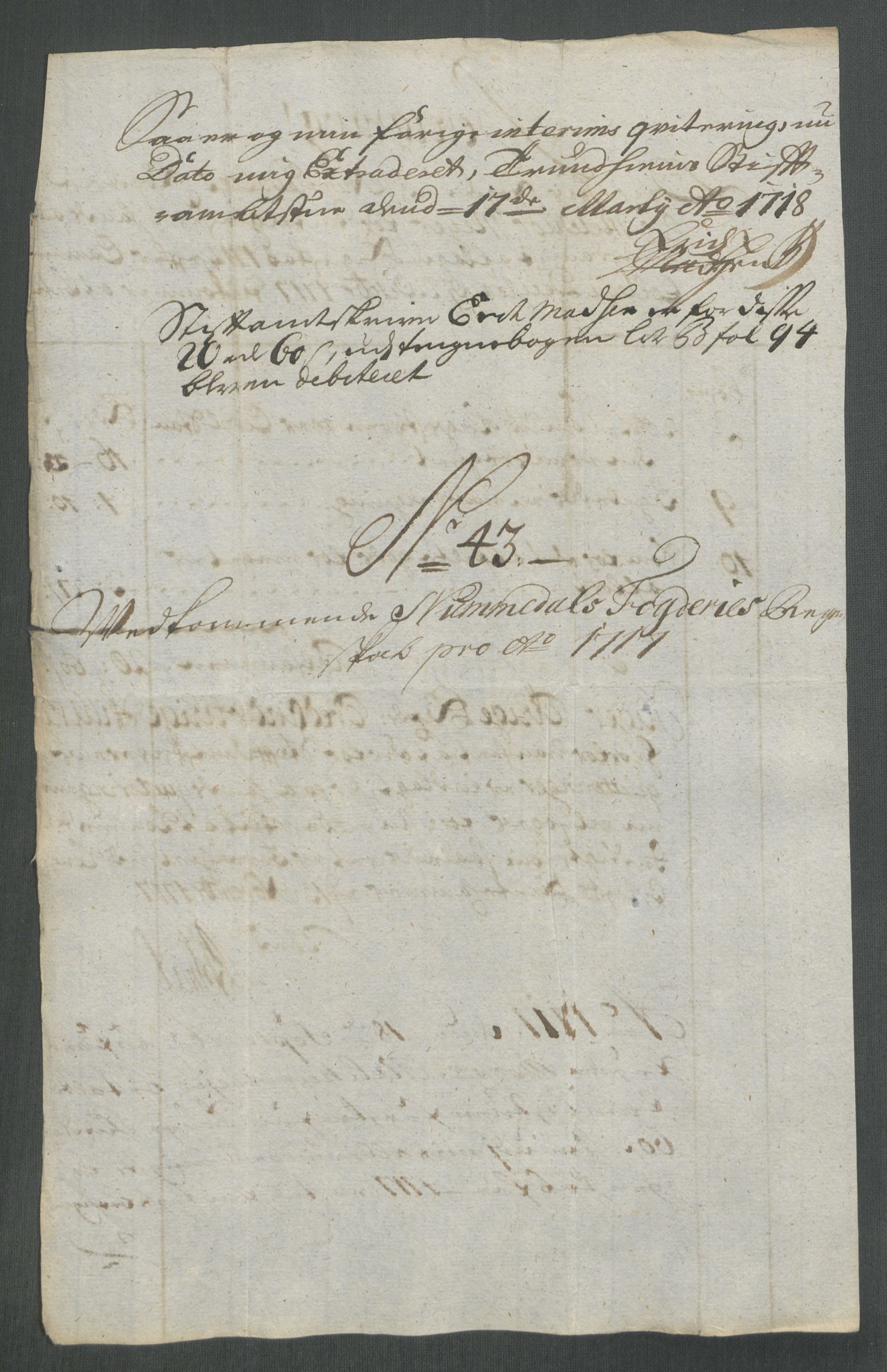 Rentekammeret inntil 1814, Reviderte regnskaper, Fogderegnskap, AV/RA-EA-4092/R64/L4438: Fogderegnskap Namdal, 1717, p. 257