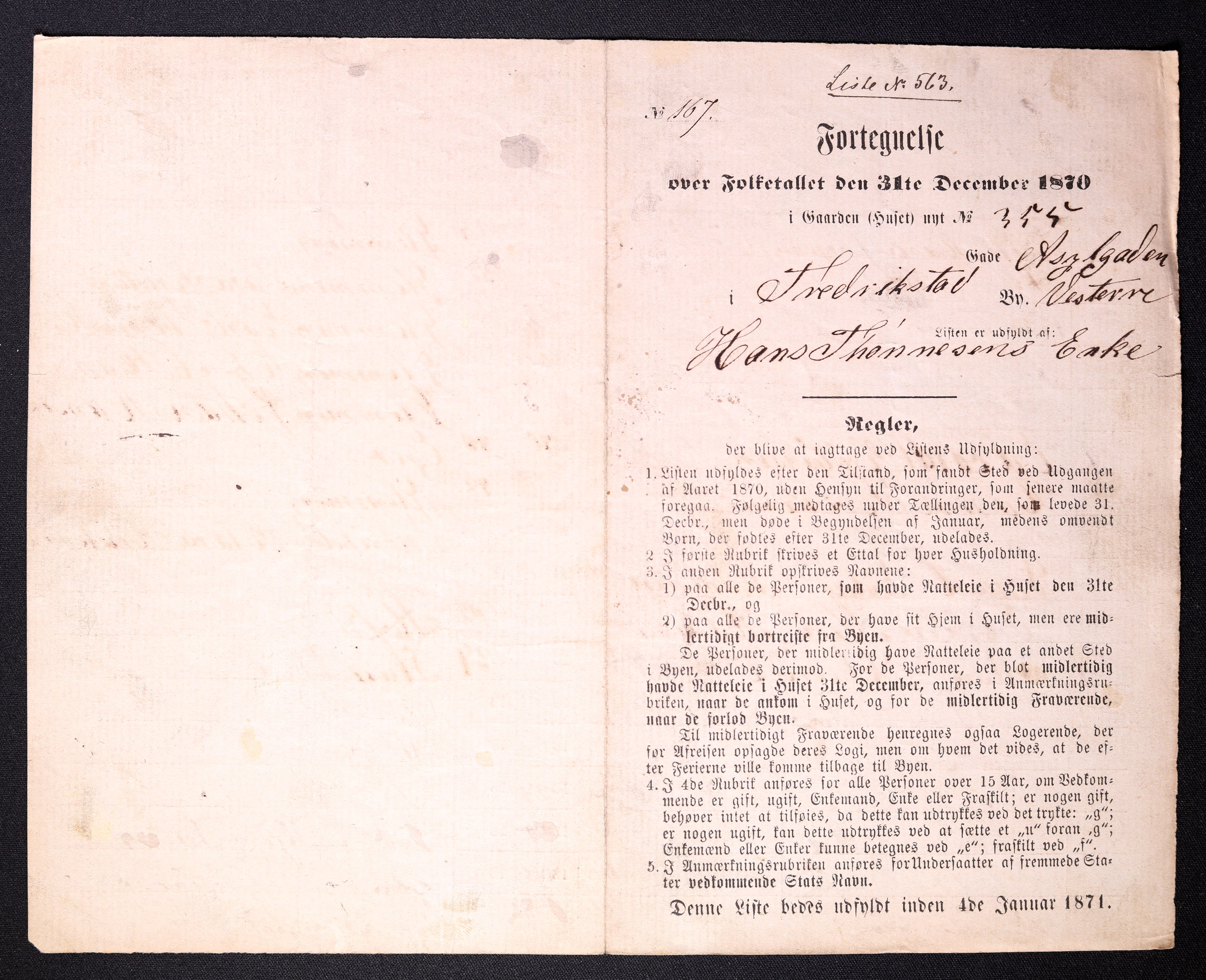 RA, 1870 census for 0103 Fredrikstad, 1870, p. 1121