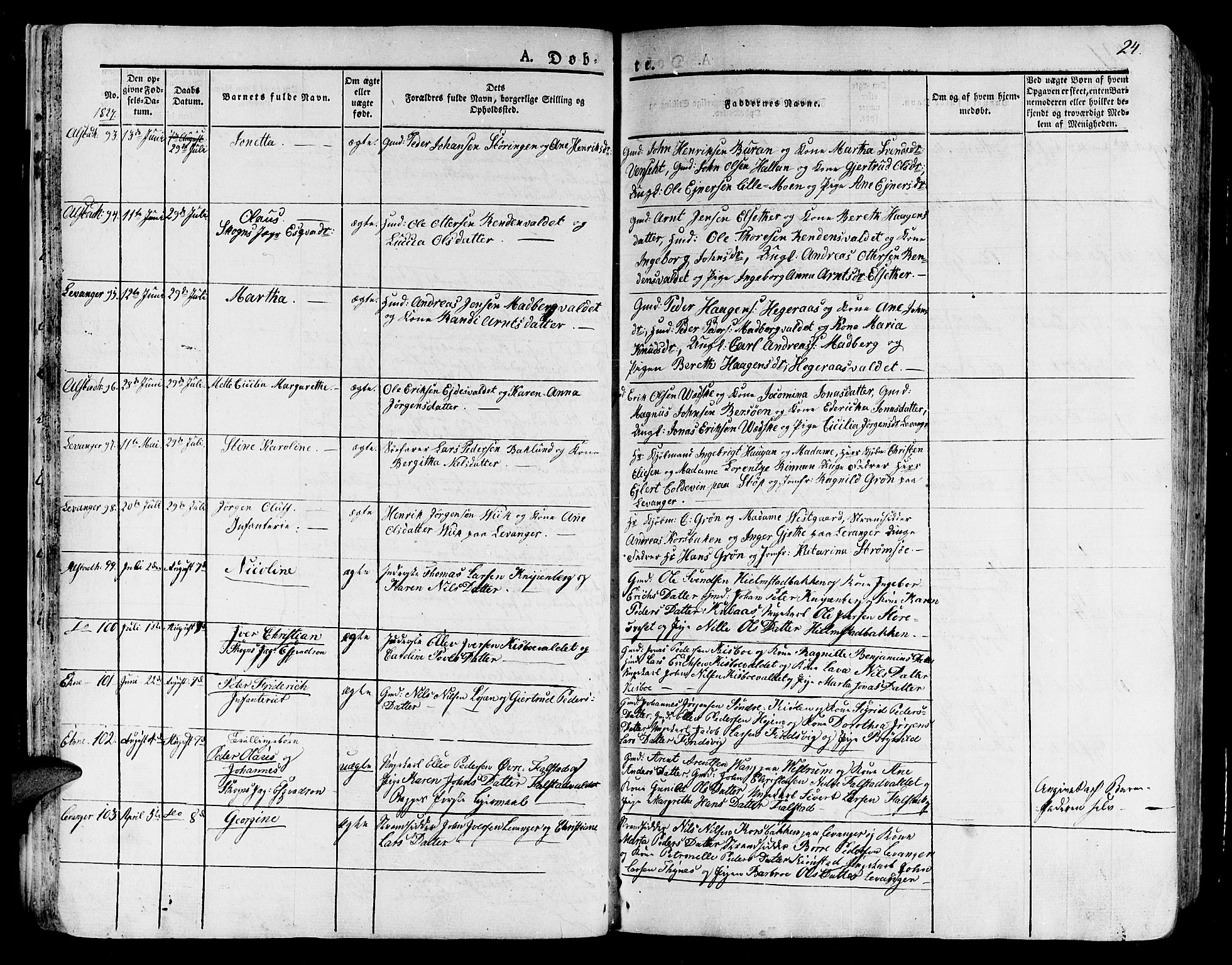 Ministerialprotokoller, klokkerbøker og fødselsregistre - Nord-Trøndelag, AV/SAT-A-1458/717/L0152: Parish register (official) no. 717A05 /1, 1825-1836, p. 24