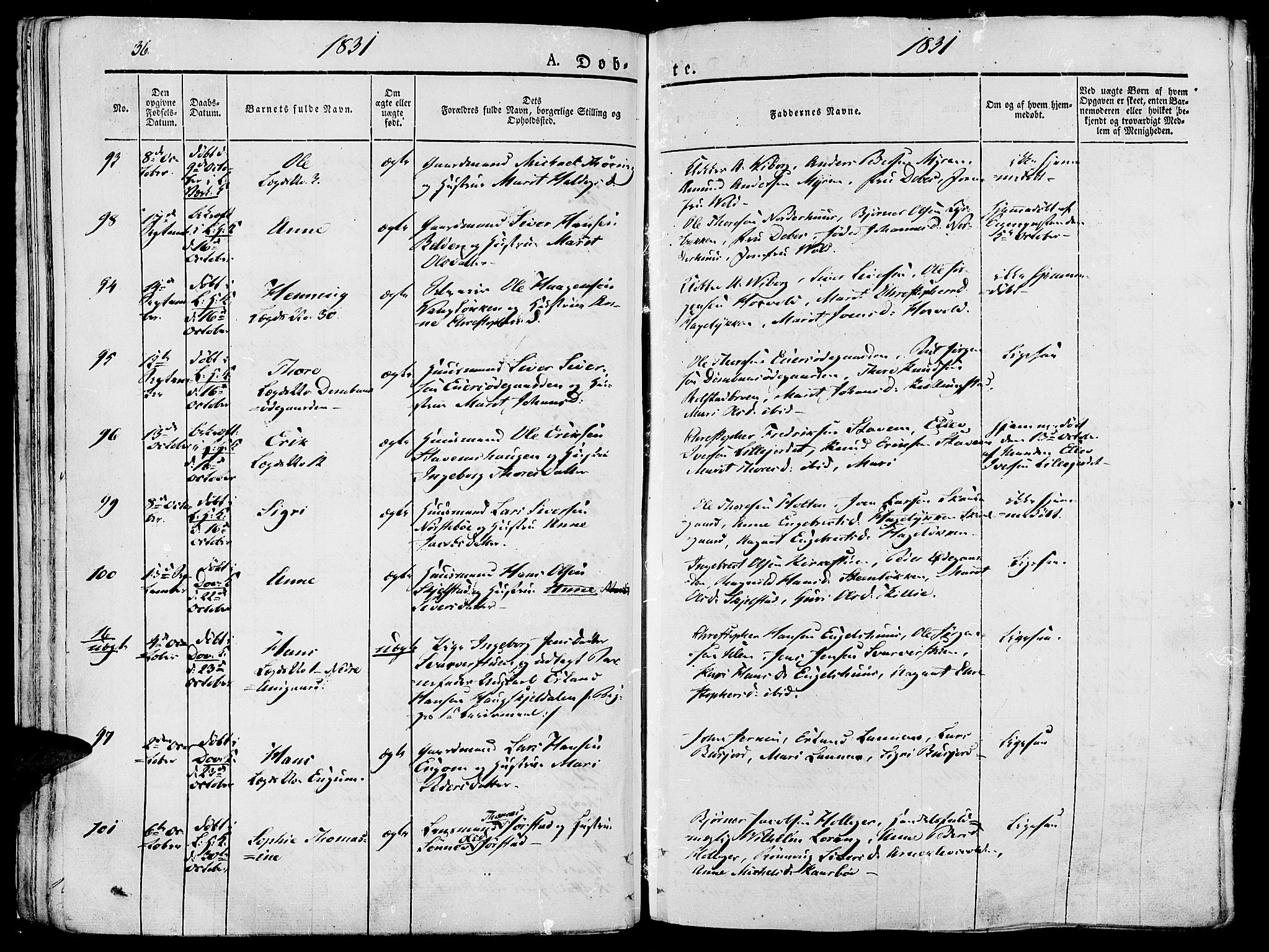 Lesja prestekontor, AV/SAH-PREST-068/H/Ha/Haa/L0005: Parish register (official) no. 5, 1830-1842, p. 36