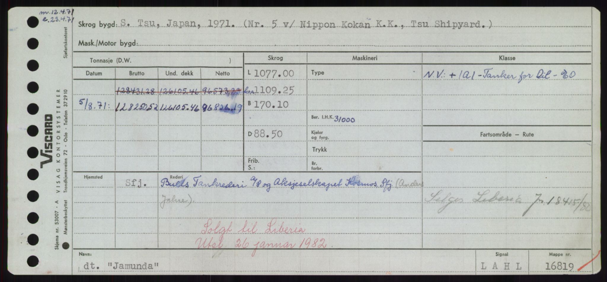 Sjøfartsdirektoratet med forløpere, Skipsmålingen, RA/S-1627/H/Hd/L0019: Fartøy, J, p. 97