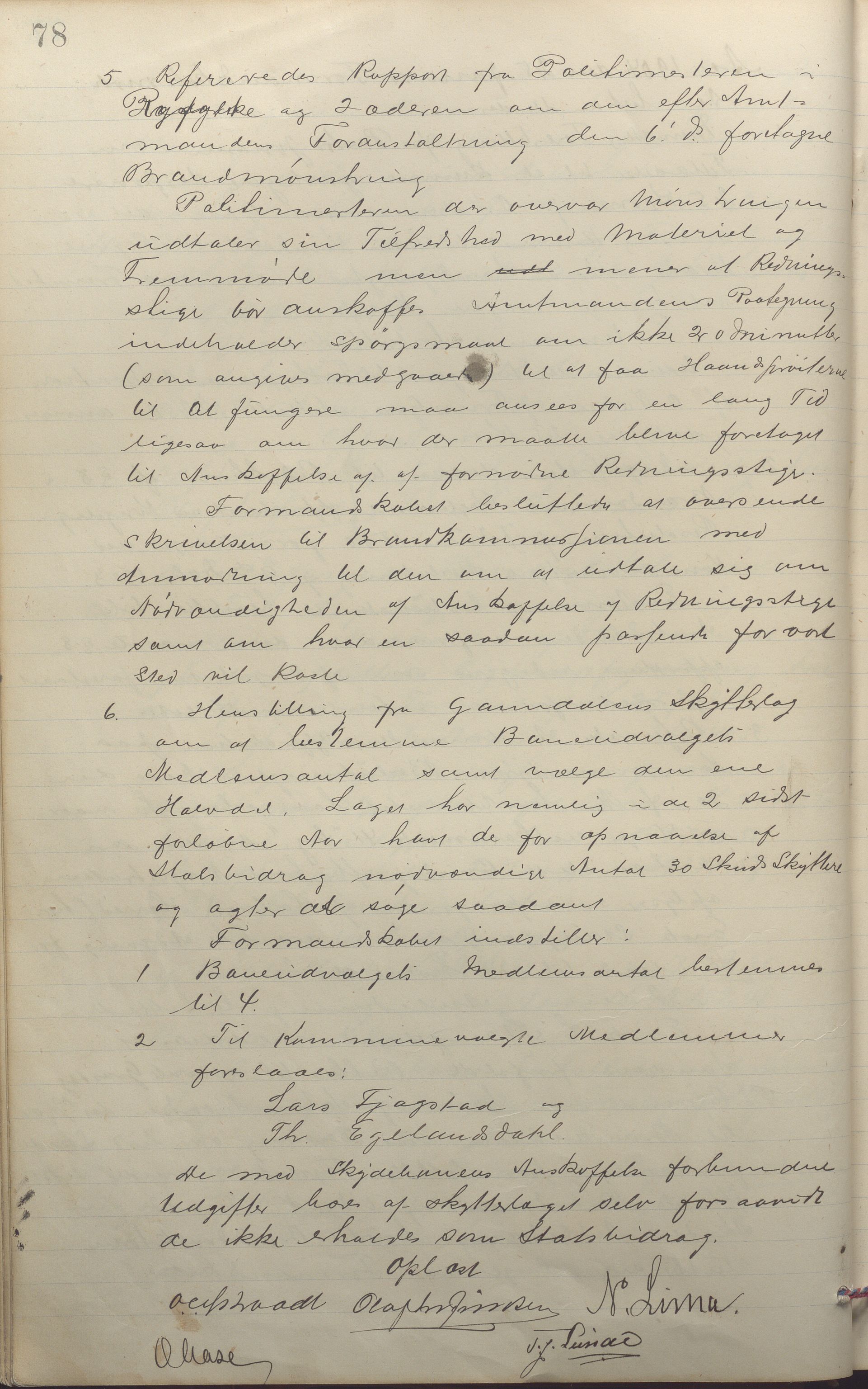 Sandnes kommune - Formannskapet og Bystyret, IKAR/K-100188/Aa/L0006: Møtebok, 1902-1909, p. 78