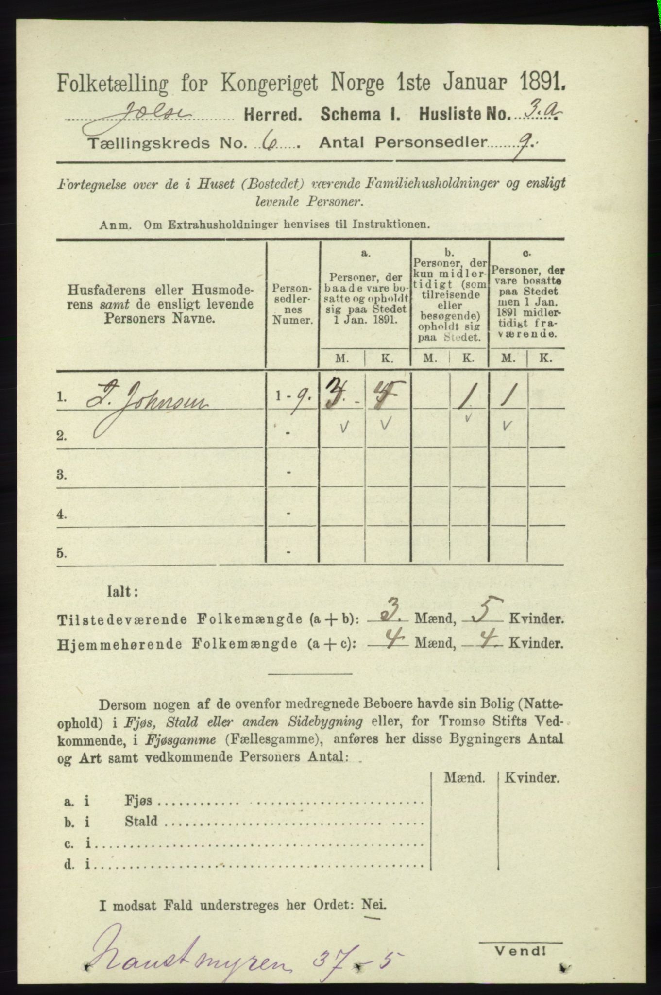 RA, 1891 census for 1138 Jelsa, 1891, p. 1155