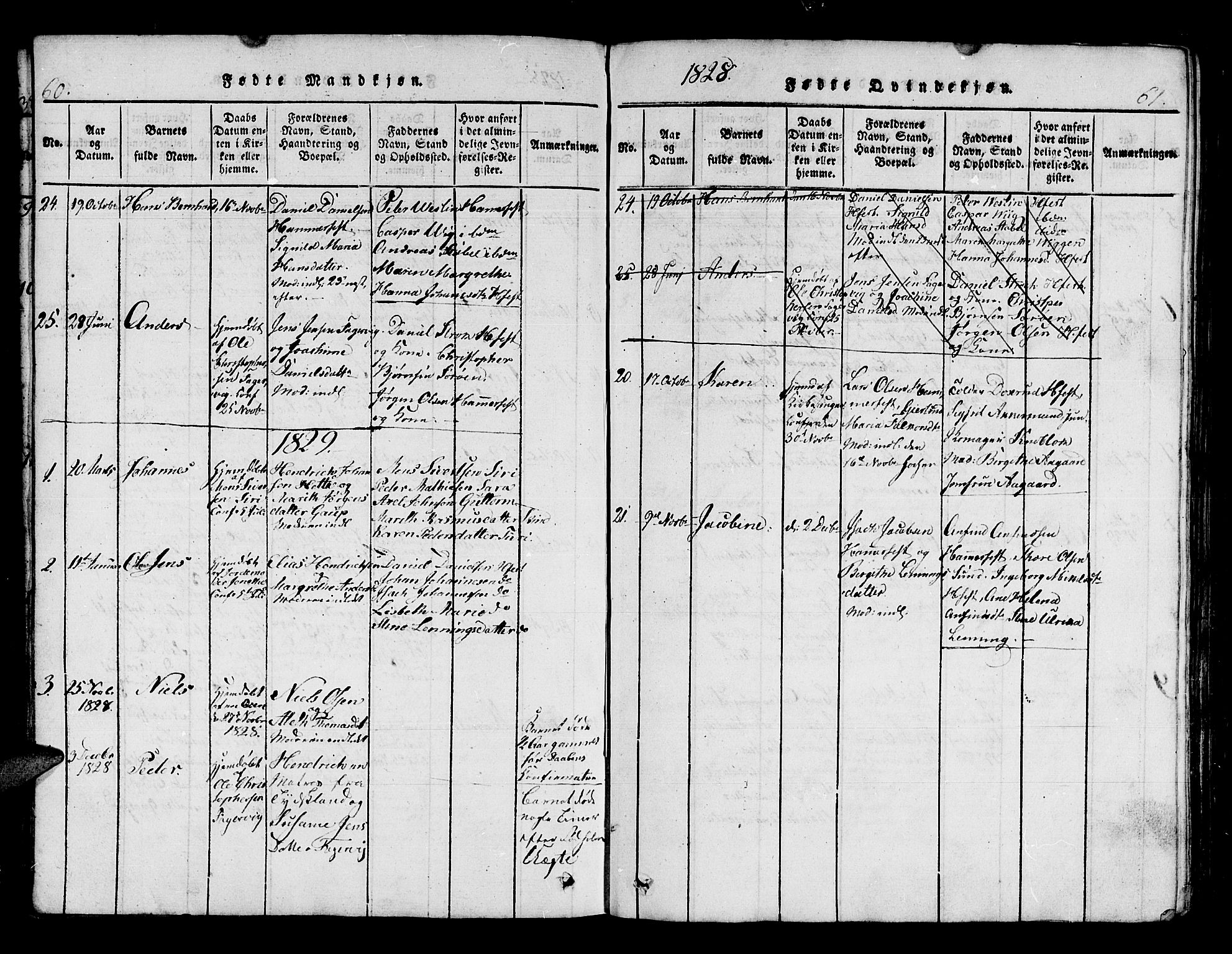 Hammerfest sokneprestkontor, SATØ/S-1347/H/Hb/L0001.klokk: Parish register (copy) no. 1, 1822-1850, p. 60-61