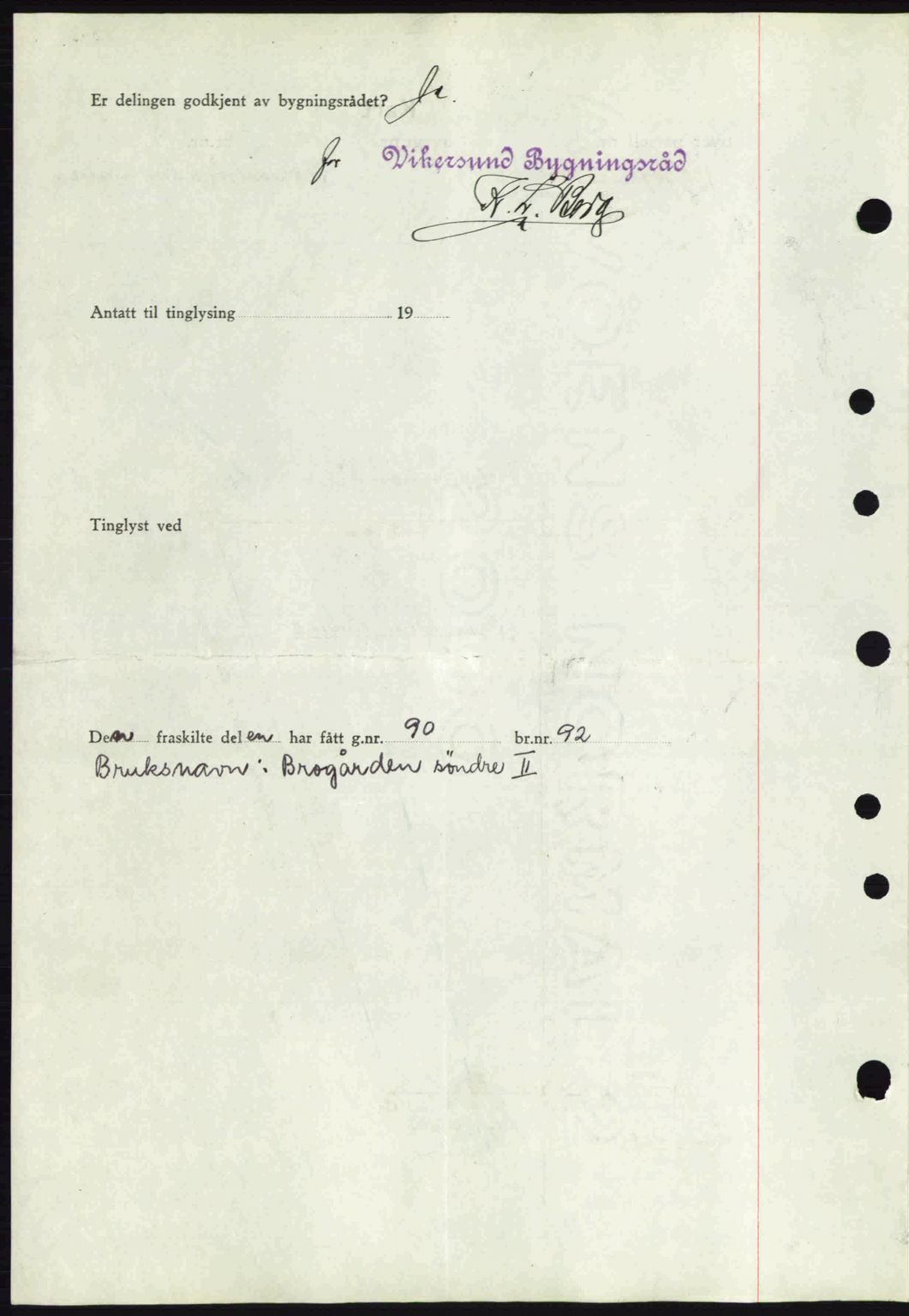 Eiker, Modum og Sigdal sorenskriveri, SAKO/A-123/G/Ga/Gab/L0041: Mortgage book no. A11, 1939-1940, Diary no: : 1045/1940