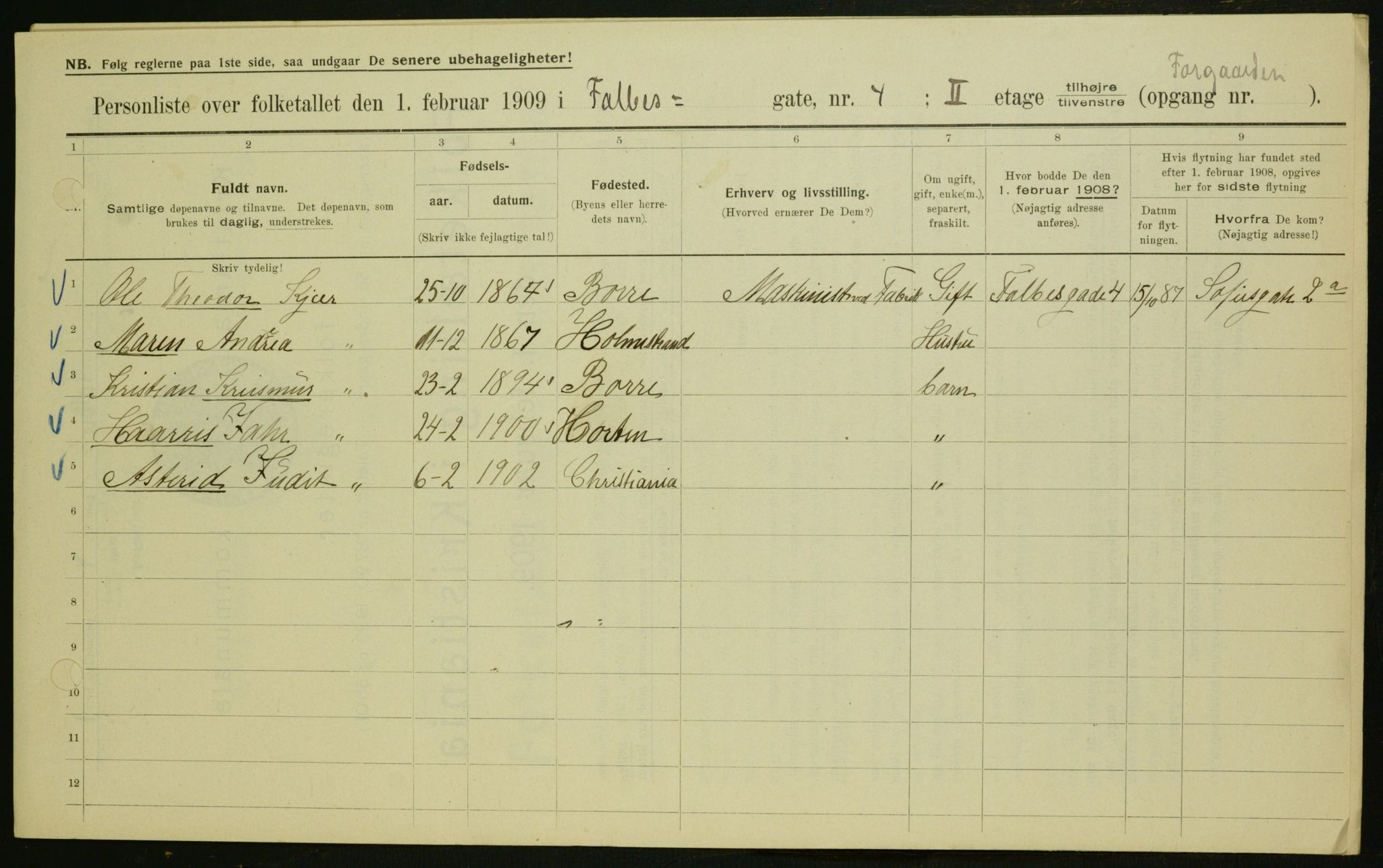 OBA, Municipal Census 1909 for Kristiania, 1909, p. 20918