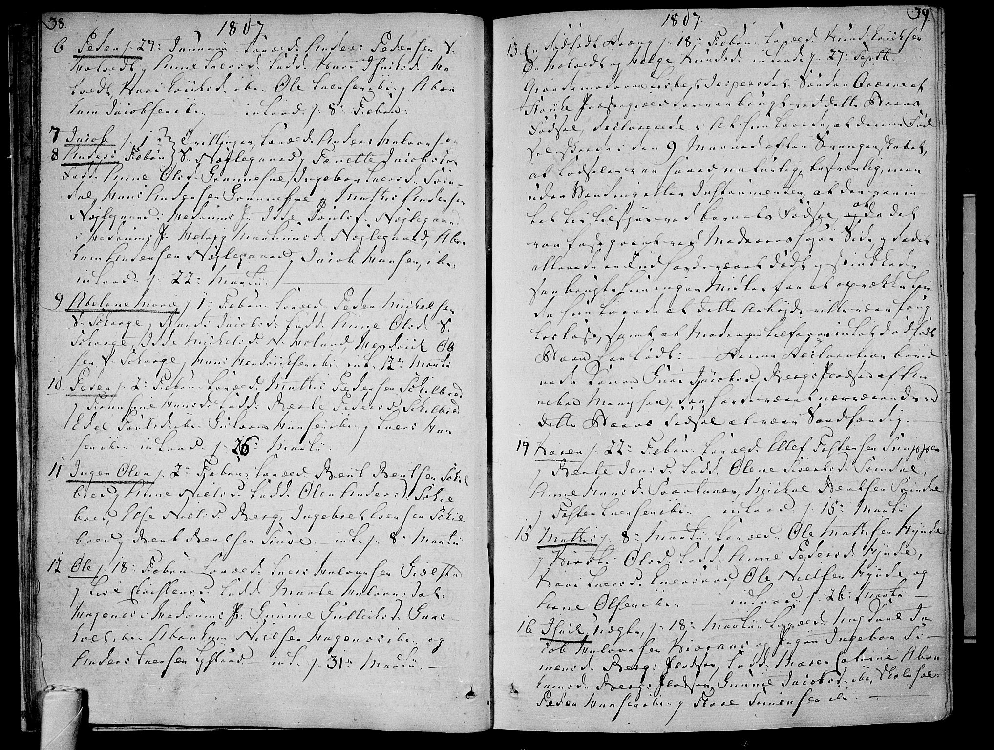 Andebu kirkebøker, AV/SAKO-A-336/F/Fa/L0003: Parish register (official) no. 3 /1, 1803-1828, p. 38-39