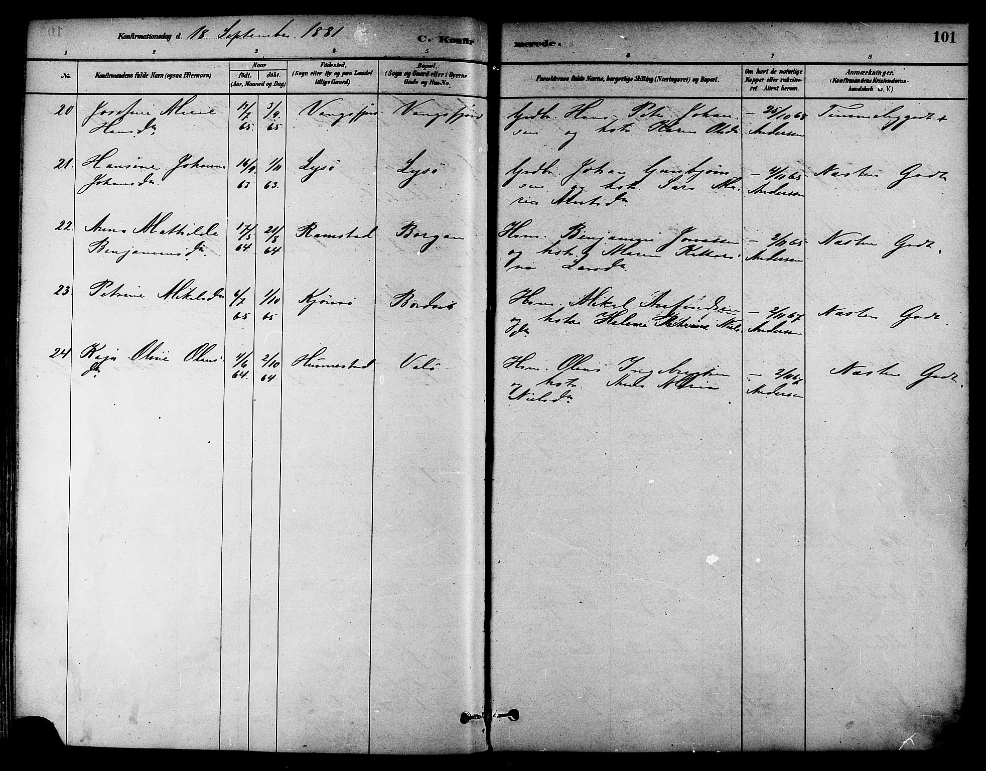 Ministerialprotokoller, klokkerbøker og fødselsregistre - Nord-Trøndelag, SAT/A-1458/786/L0686: Parish register (official) no. 786A02, 1880-1887, p. 101