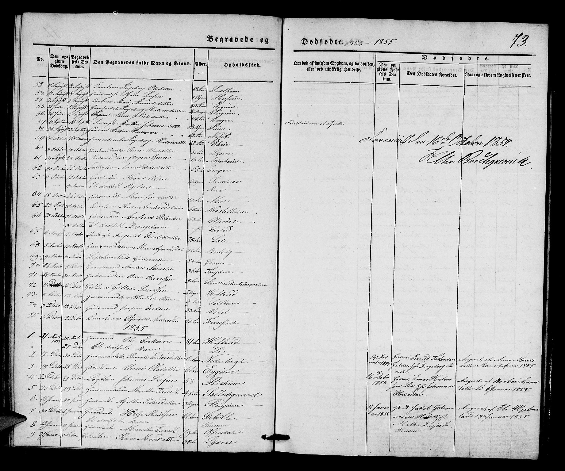 Lærdal sokneprestembete, SAB/A-81201: Parish register (official) no. A 9, 1835-1857, p. 73