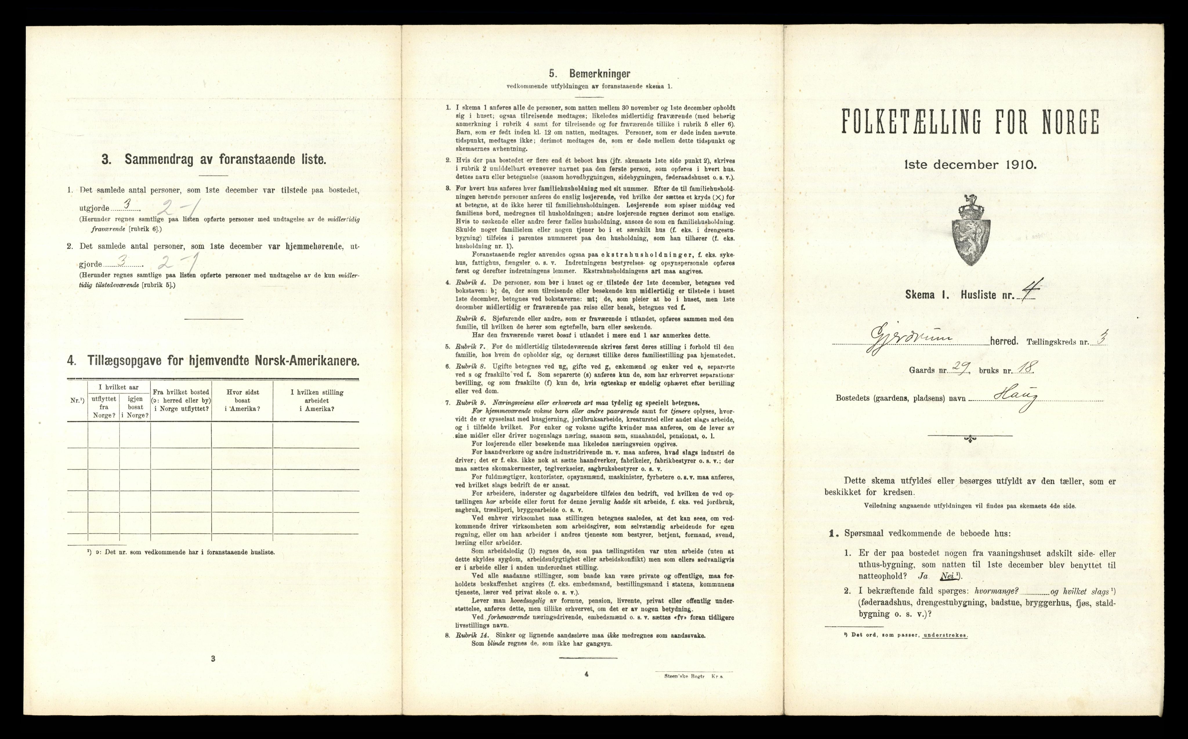 RA, 1910 census for Gjerdrum, 1910, p. 285