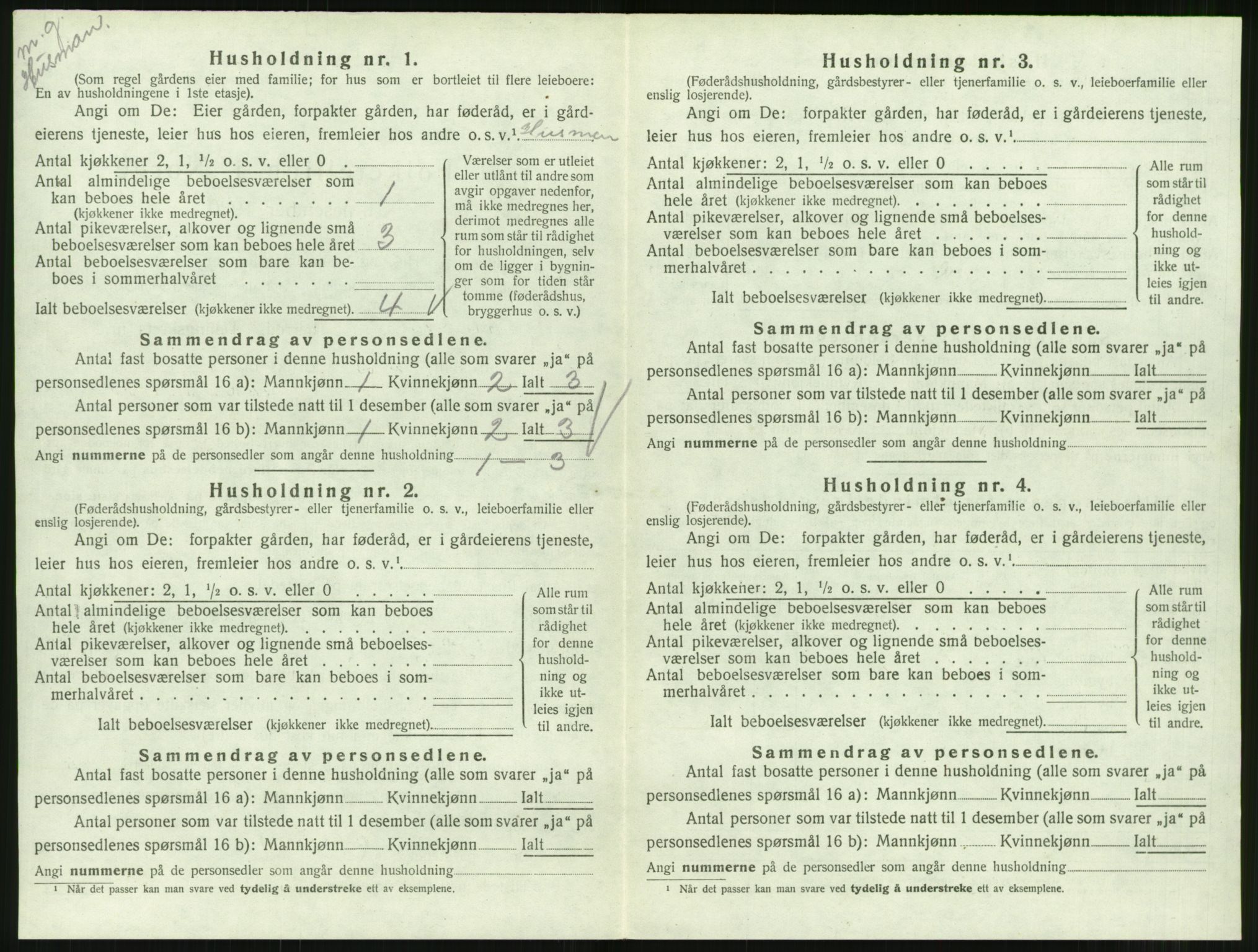 SAT, 1920 census for Øksendal, 1920, p. 222