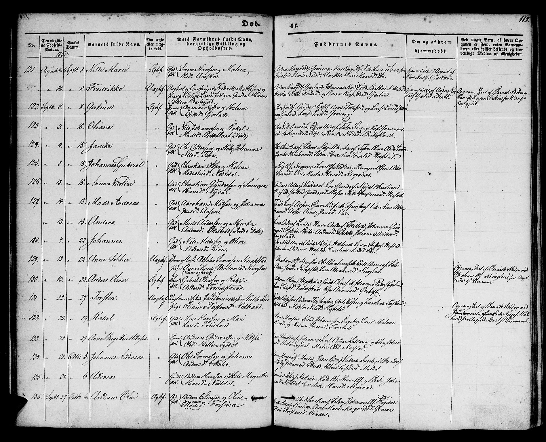 Førde sokneprestembete, SAB/A-79901/H/Haa/Haaa/L0007: Parish register (official) no. A 7, 1843-1860, p. 119