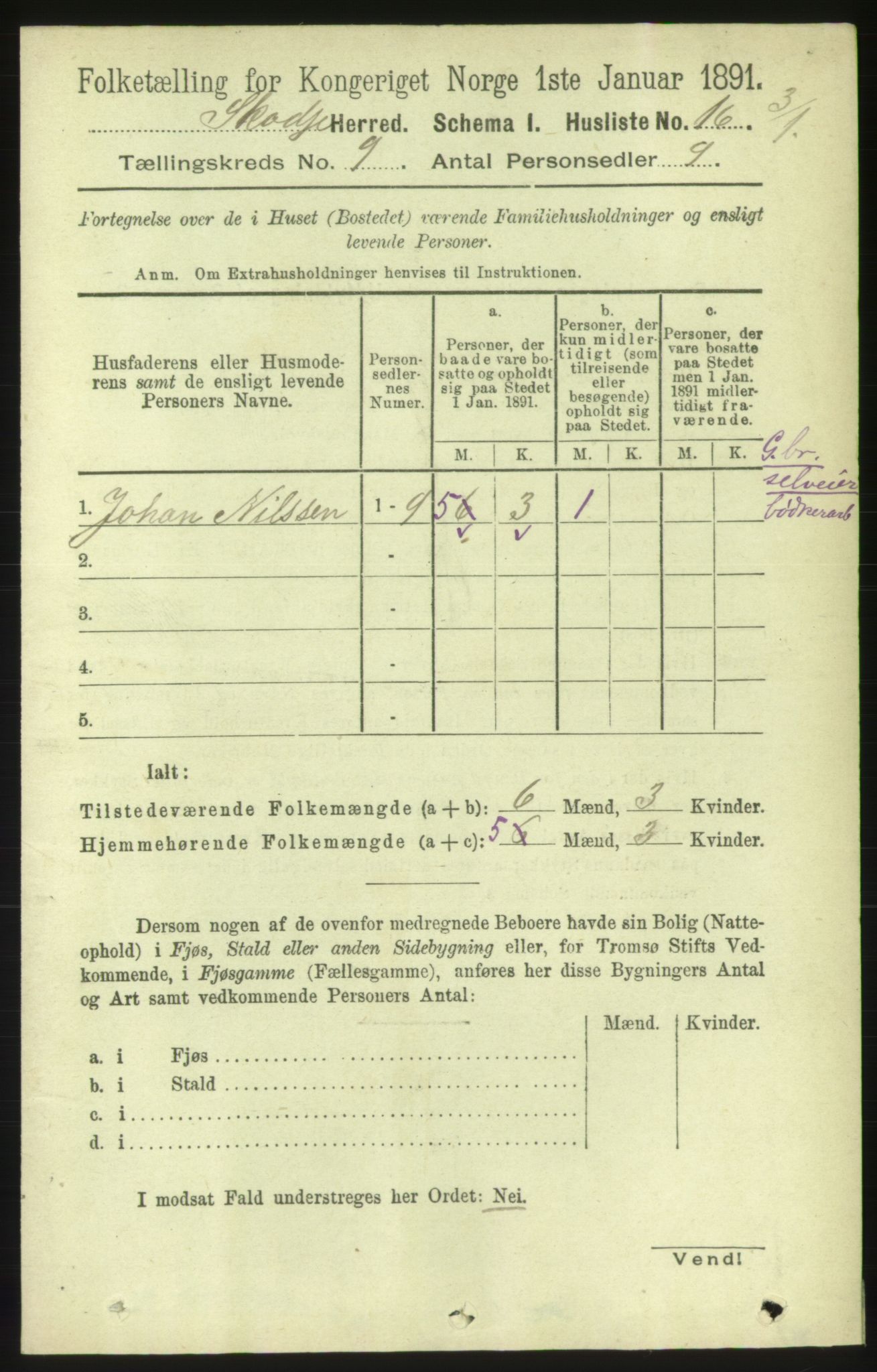 RA, 1891 census for 1529 Skodje, 1891, p. 1856