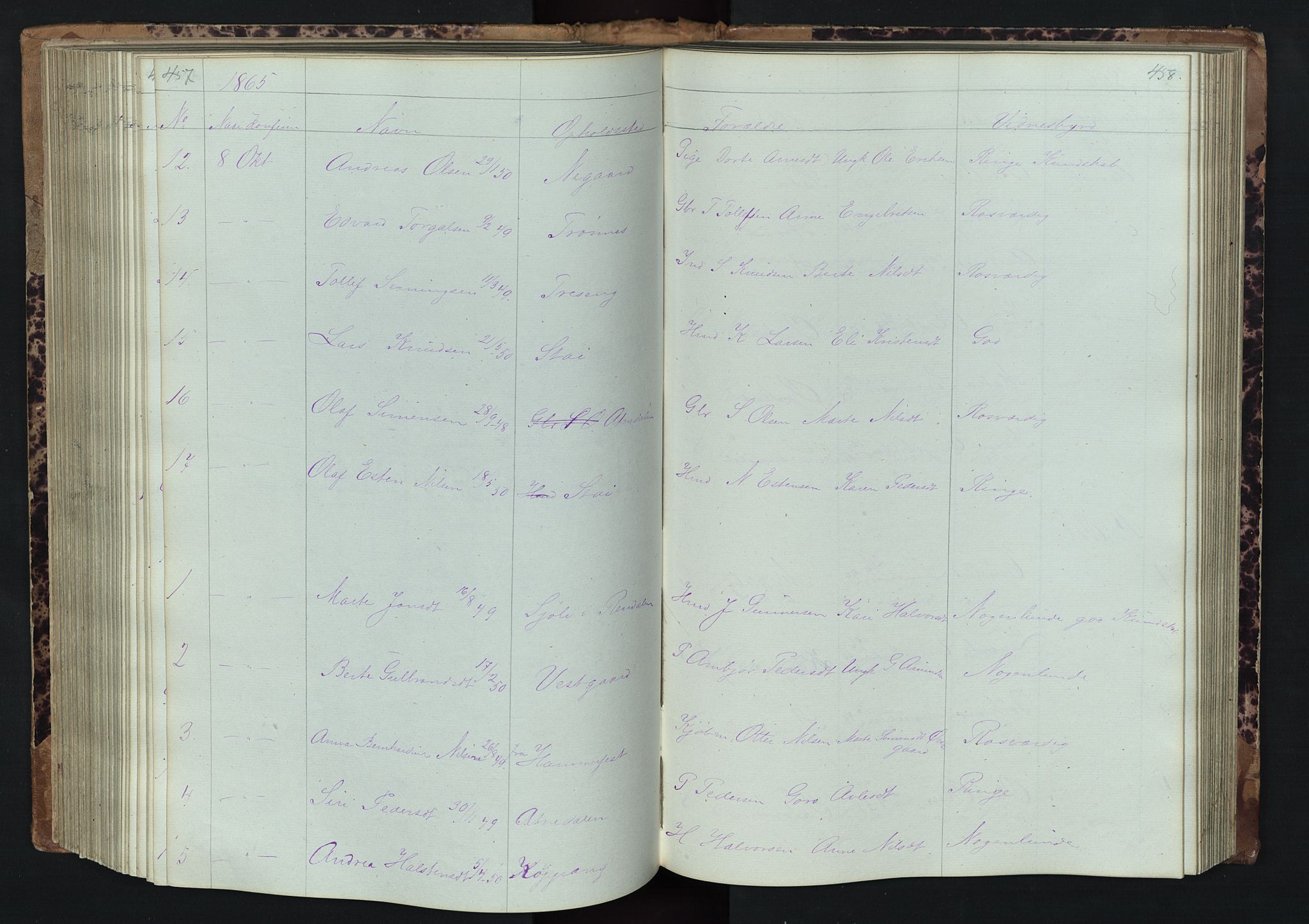 Stor-Elvdal prestekontor, SAH/PREST-052/H/Ha/Hab/L0001: Parish register (copy) no. 1 /1, 1860-1894, p. 457-458