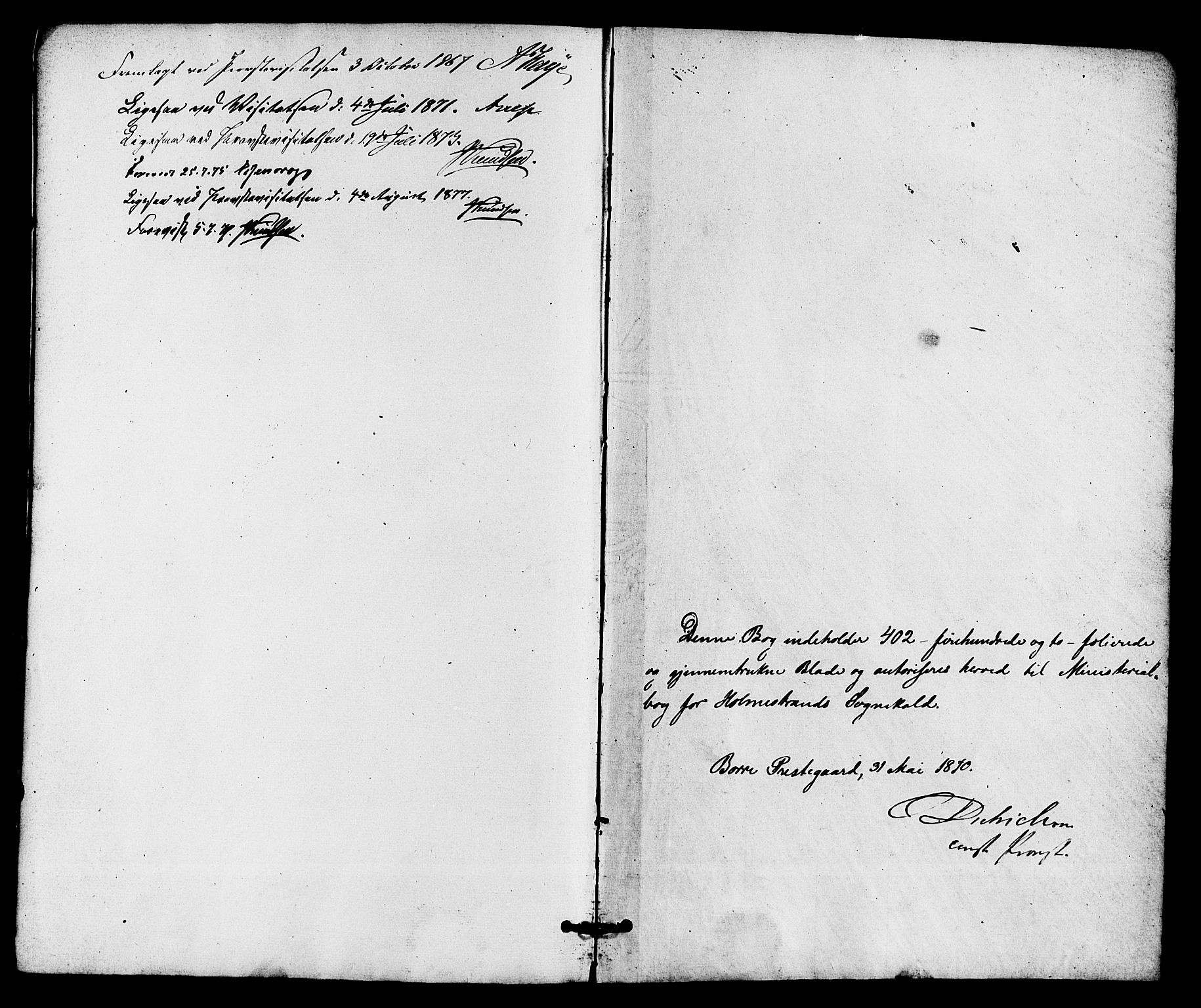 Holmestrand kirkebøker, SAKO/A-346/F/Fa/L0003: Parish register (official) no. 3, 1867-1879