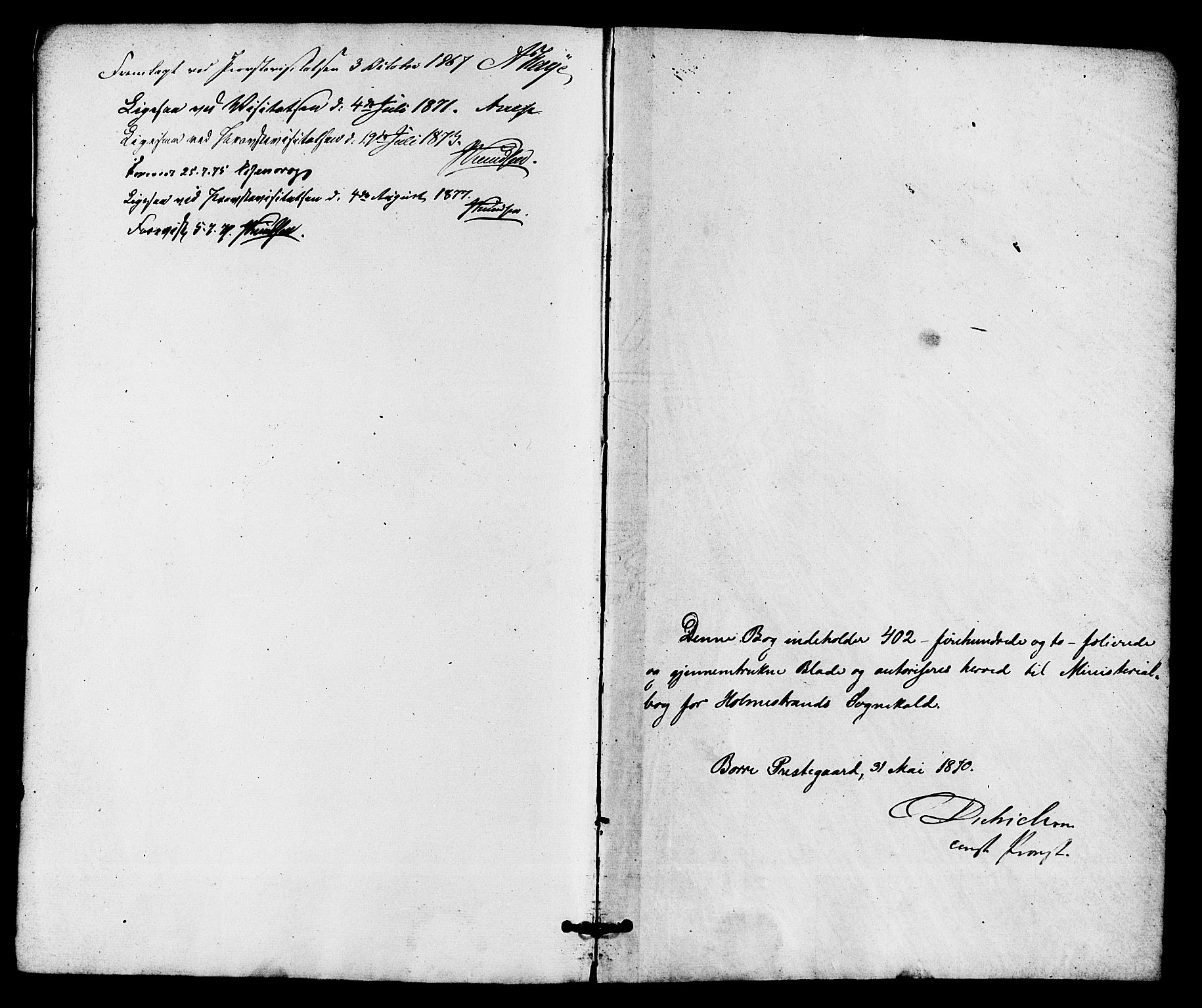 Holmestrand kirkebøker, AV/SAKO-A-346/F/Fa/L0003: Parish register (official) no. 3, 1867-1879