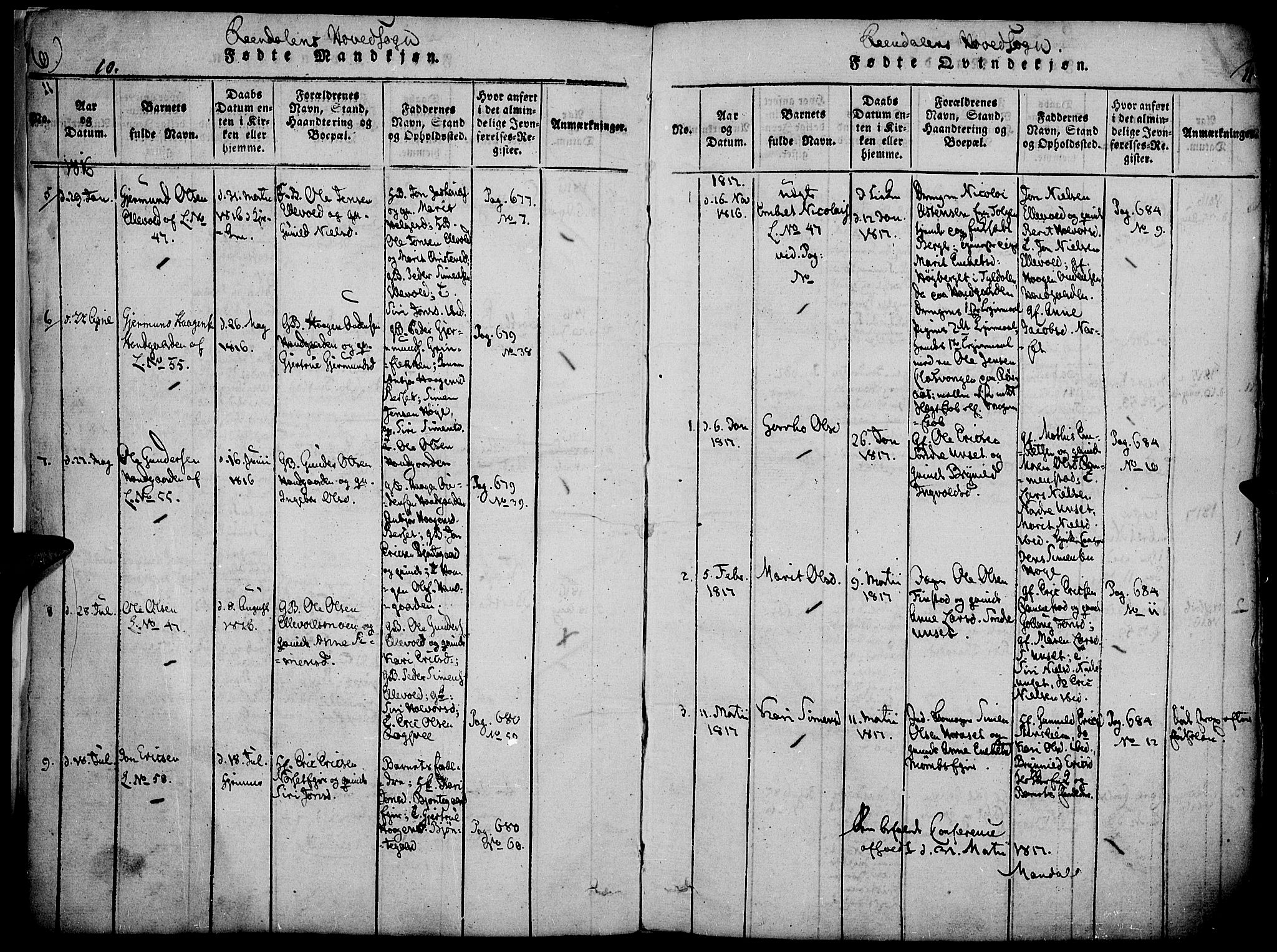 Rendalen prestekontor, AV/SAH-PREST-054/H/Ha/Haa/L0003: Parish register (official) no. 3, 1815-1829, p. 10-11