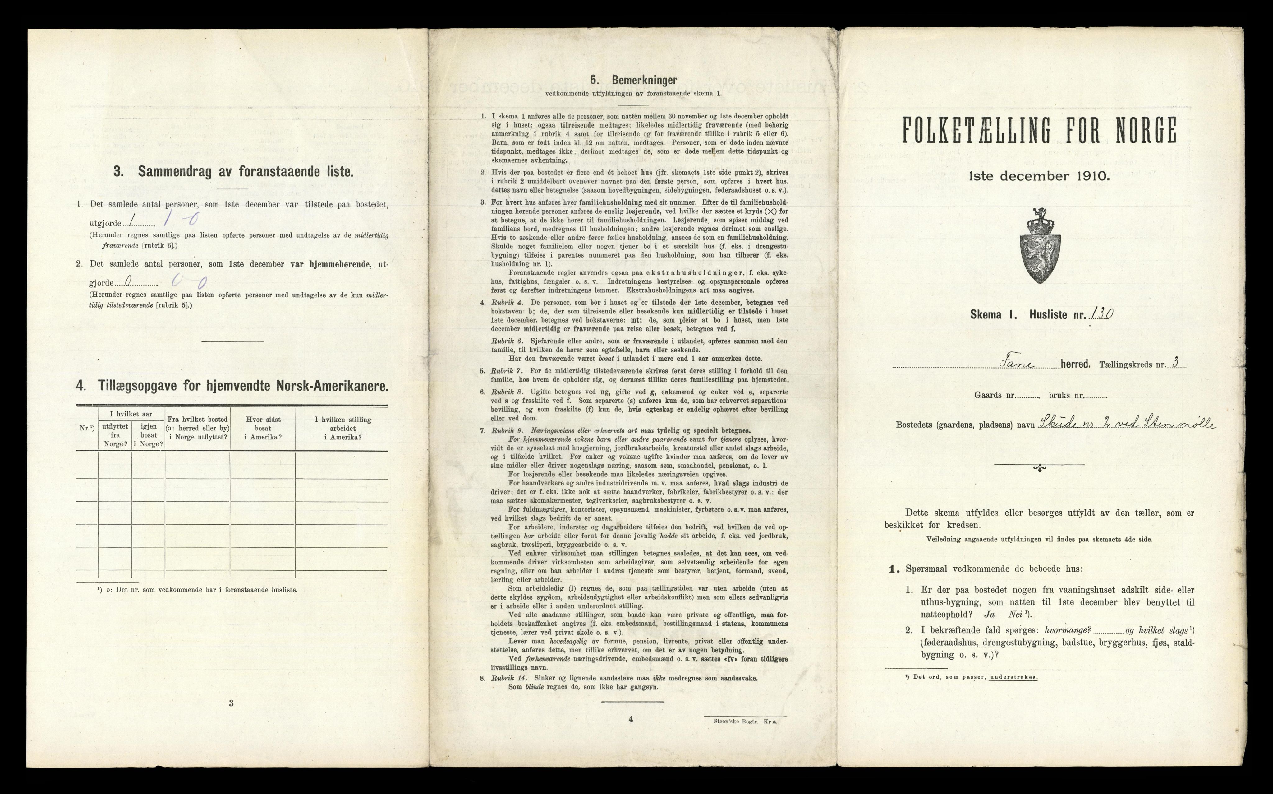 RA, 1910 census for Fana, 1910, p. 507