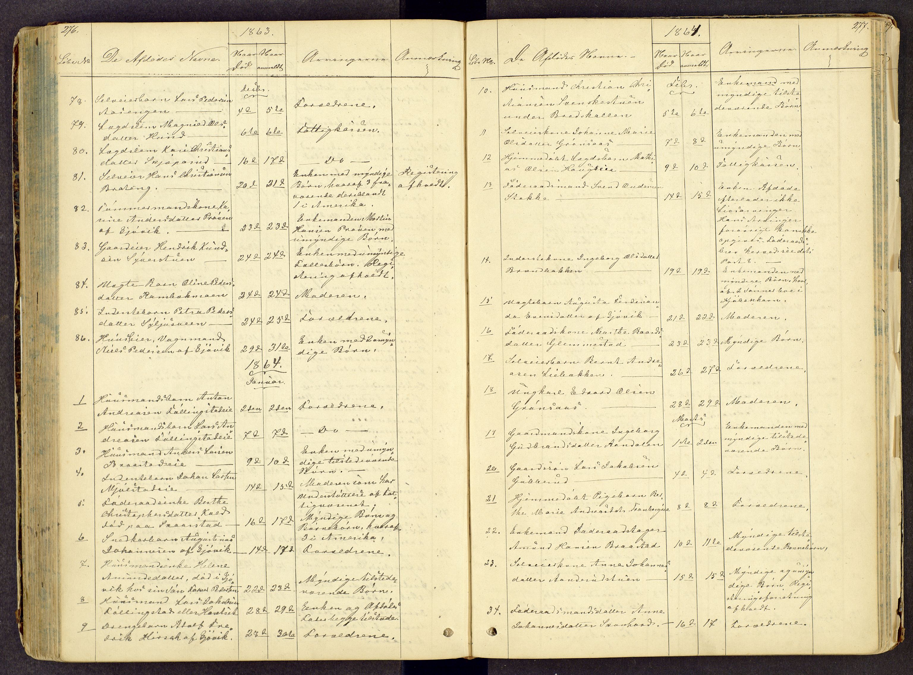 Toten tingrett, AV/SAH-TING-006/J/Jl/L0001: Dødsfallsjournal, 1853-1875, p. 276-277
