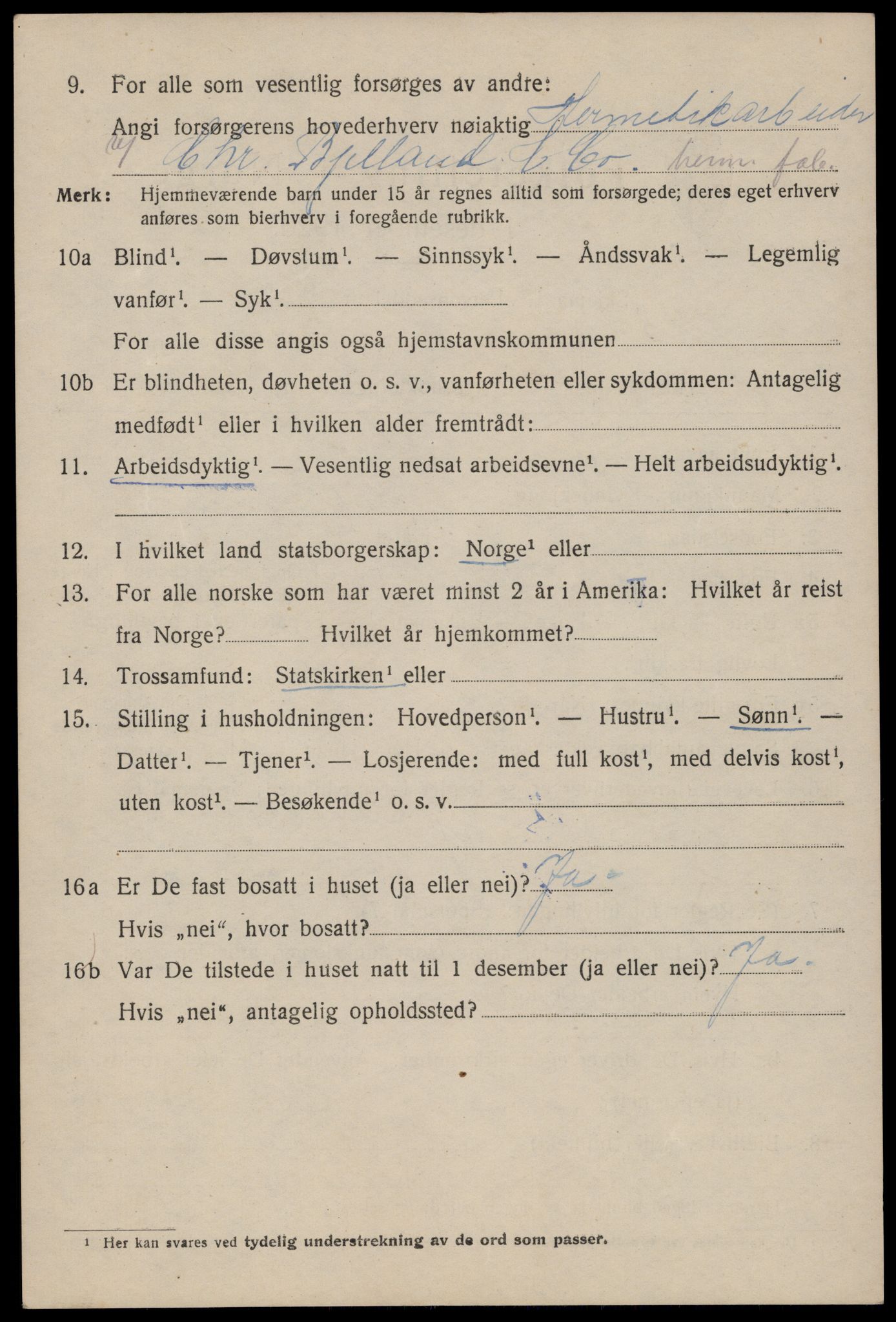 SAST, 1920 census for Stavanger, 1920, p. 43143