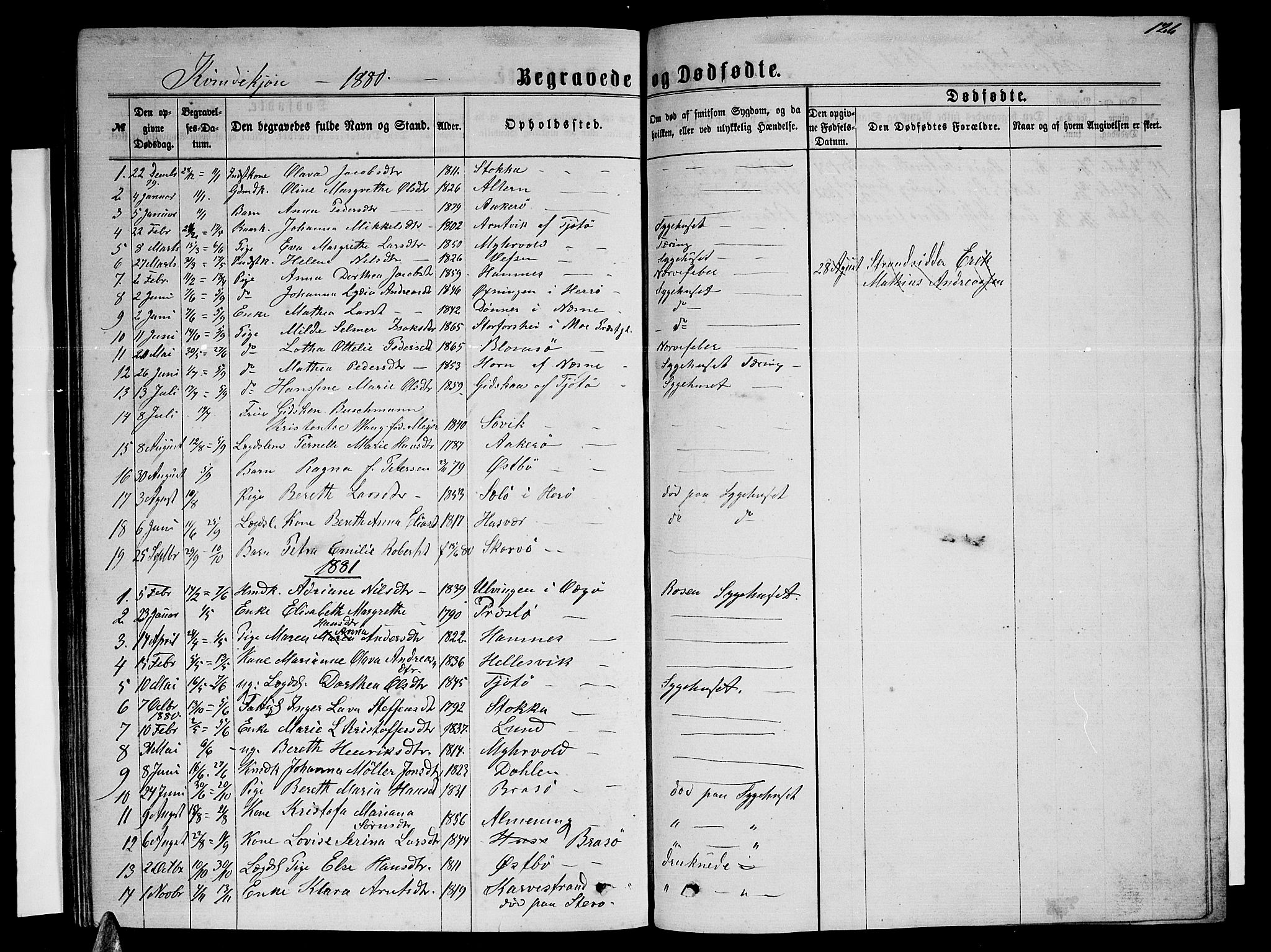Ministerialprotokoller, klokkerbøker og fødselsregistre - Nordland, SAT/A-1459/830/L0461: Parish register (copy) no. 830C03, 1866-1881, p. 126
