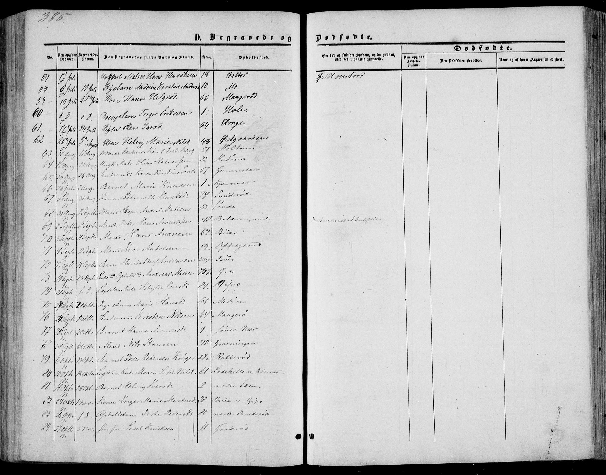 Nøtterøy kirkebøker, AV/SAKO-A-354/F/Fa/L0006: Parish register (official) no. I 6, 1852-1864, p. 385