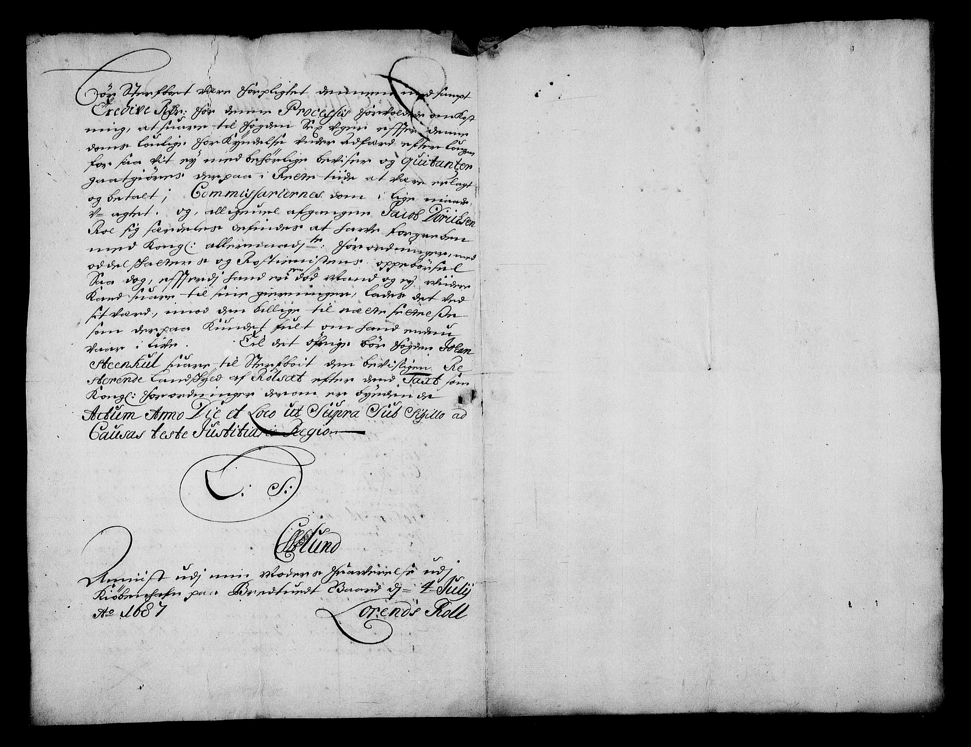 Stattholderembetet 1572-1771, RA/EA-2870/Af/L0002: Avskrifter av vedlegg til originale supplikker, nummerert i samsvar med supplikkbøkene, 1687-1689, p. 61