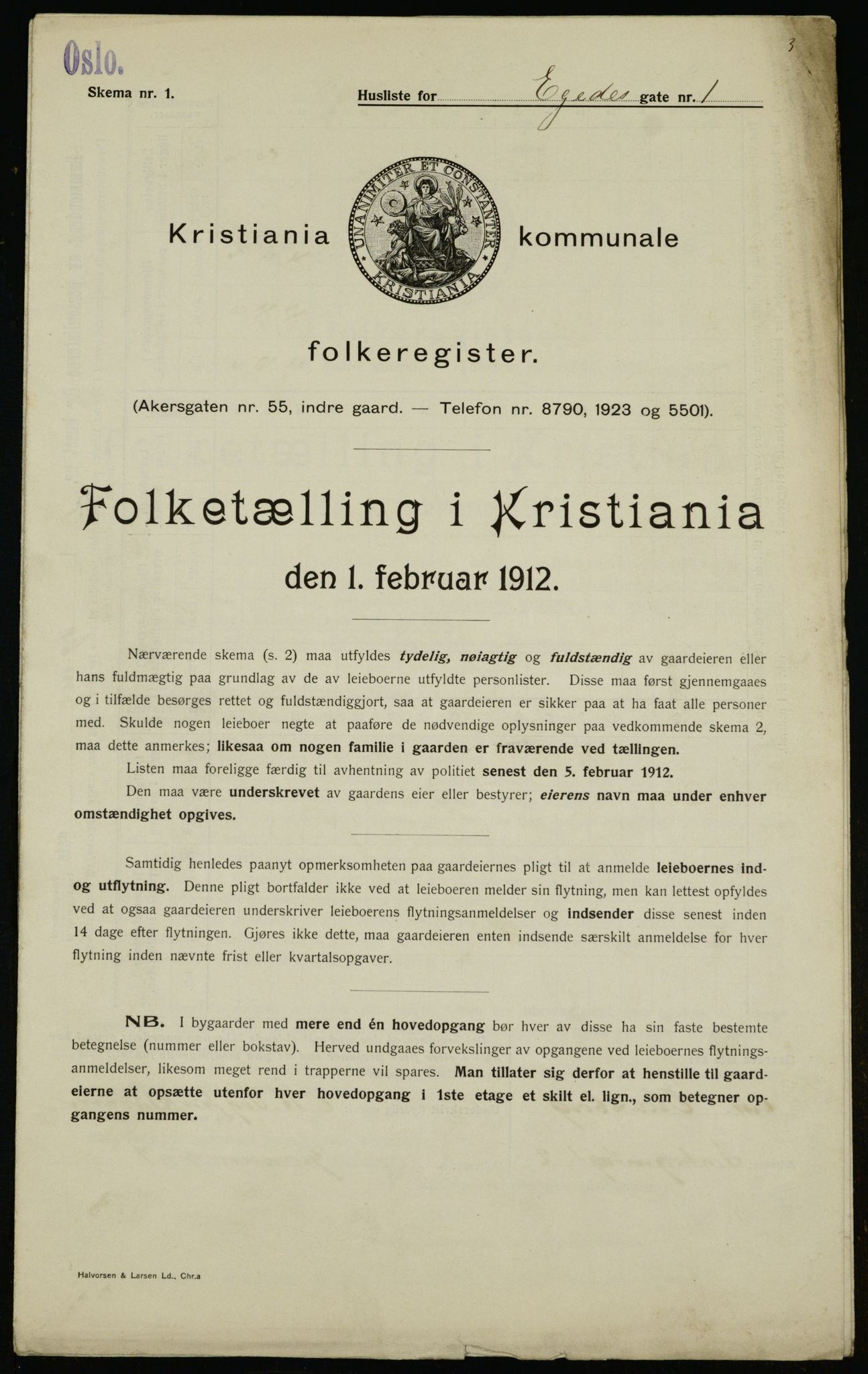 OBA, Municipal Census 1912 for Kristiania, 1912, p. 18664