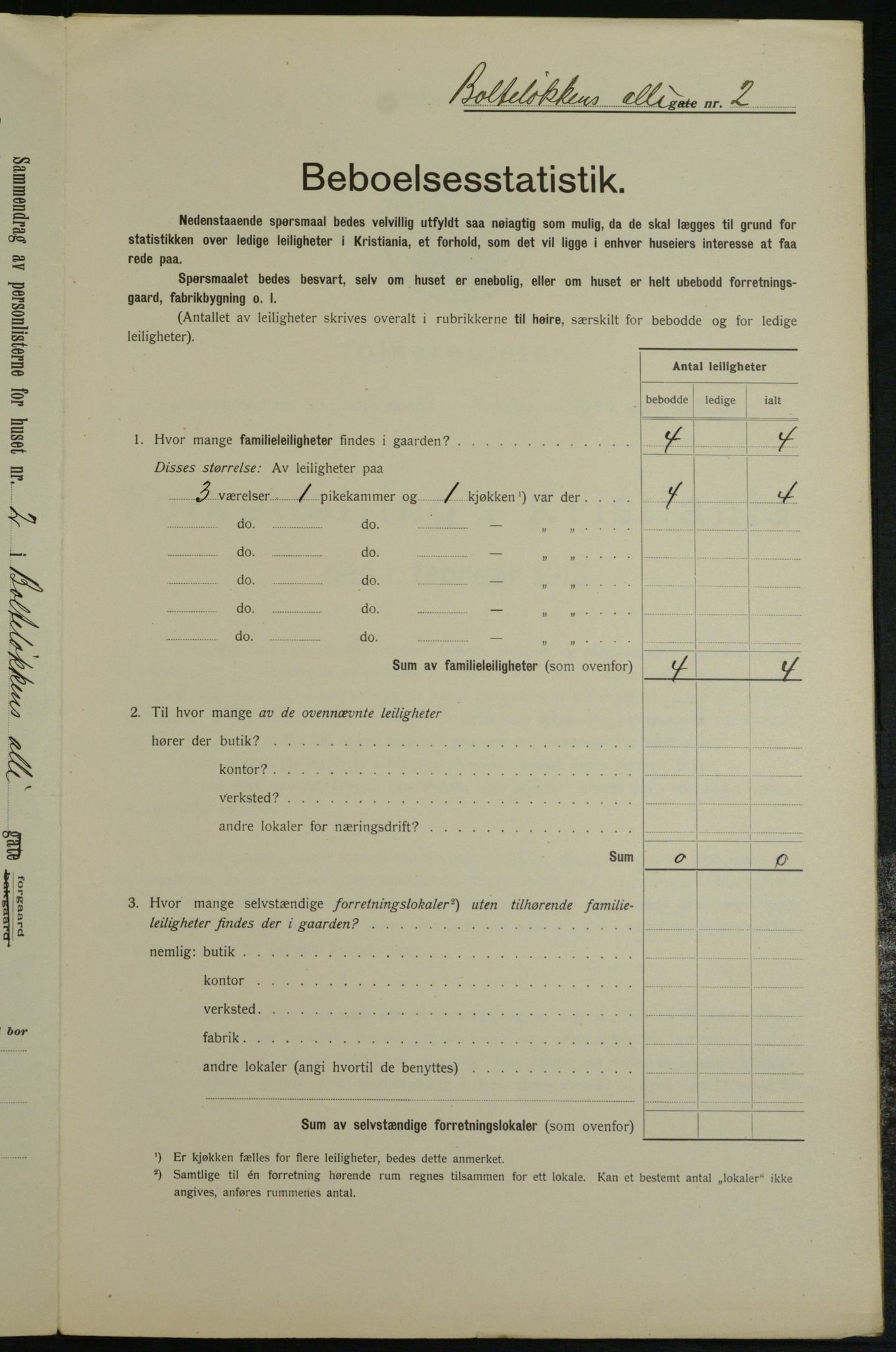 OBA, Municipal Census 1913 for Kristiania, 1913, p. 7490