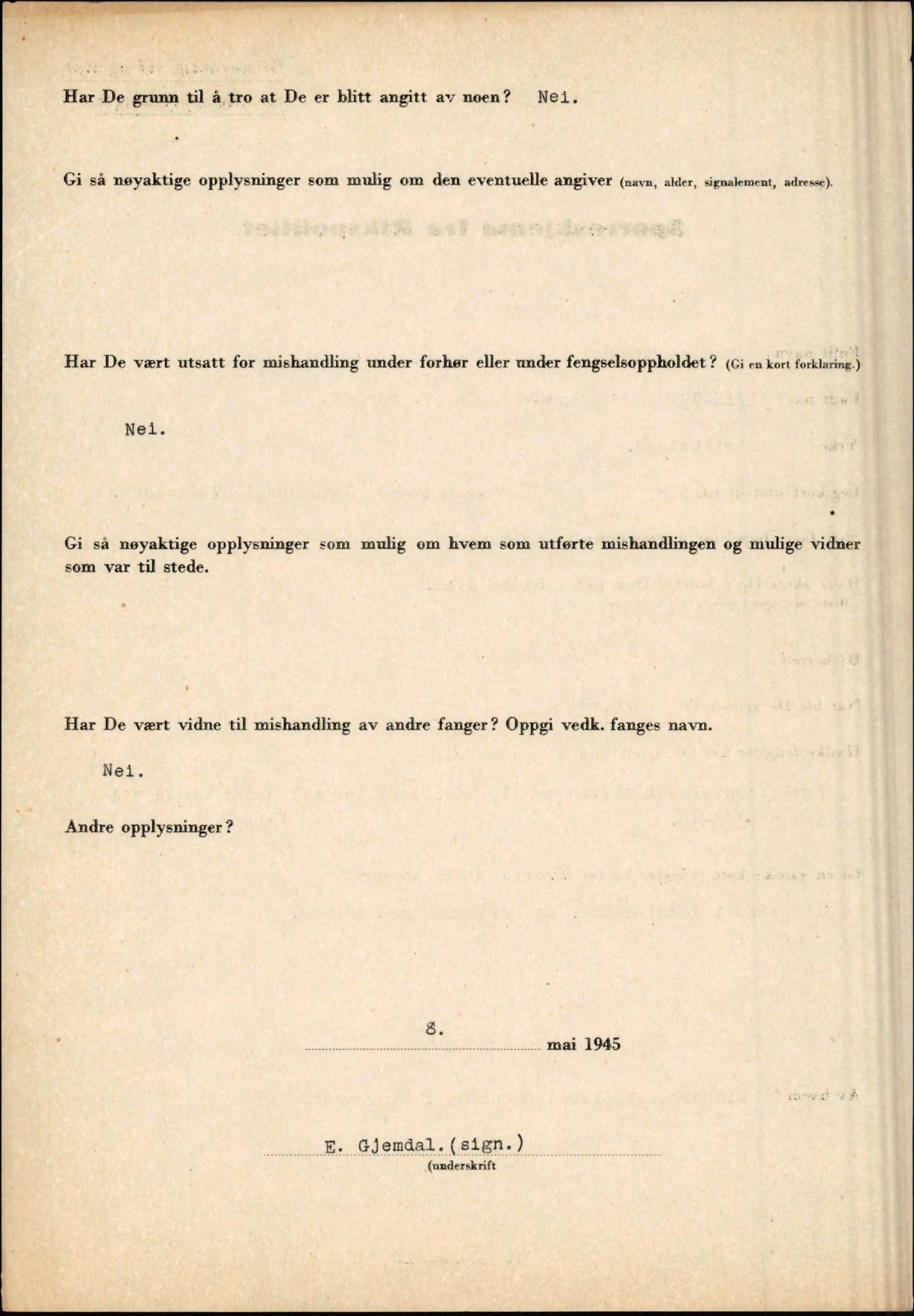 Rikspolitisjefen, AV/RA-S-1560/L/L0005: Gidske, Peder Martin -  Hansell, Georg, 1940-1945, p. 58