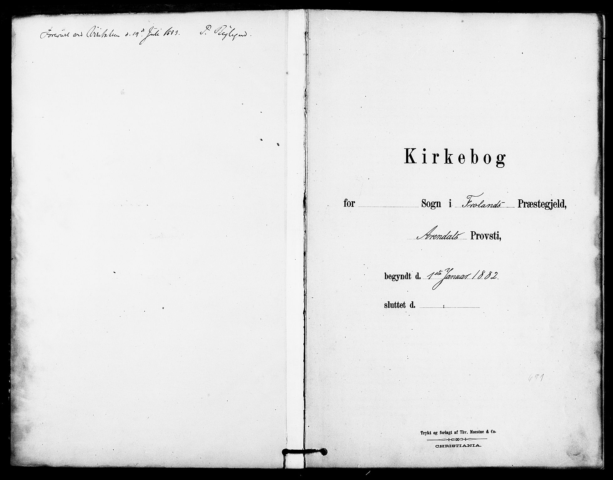 Froland sokneprestkontor, SAK/1111-0013/F/Fa/L0004: Parish register (official) no. A 4, 1882-1906