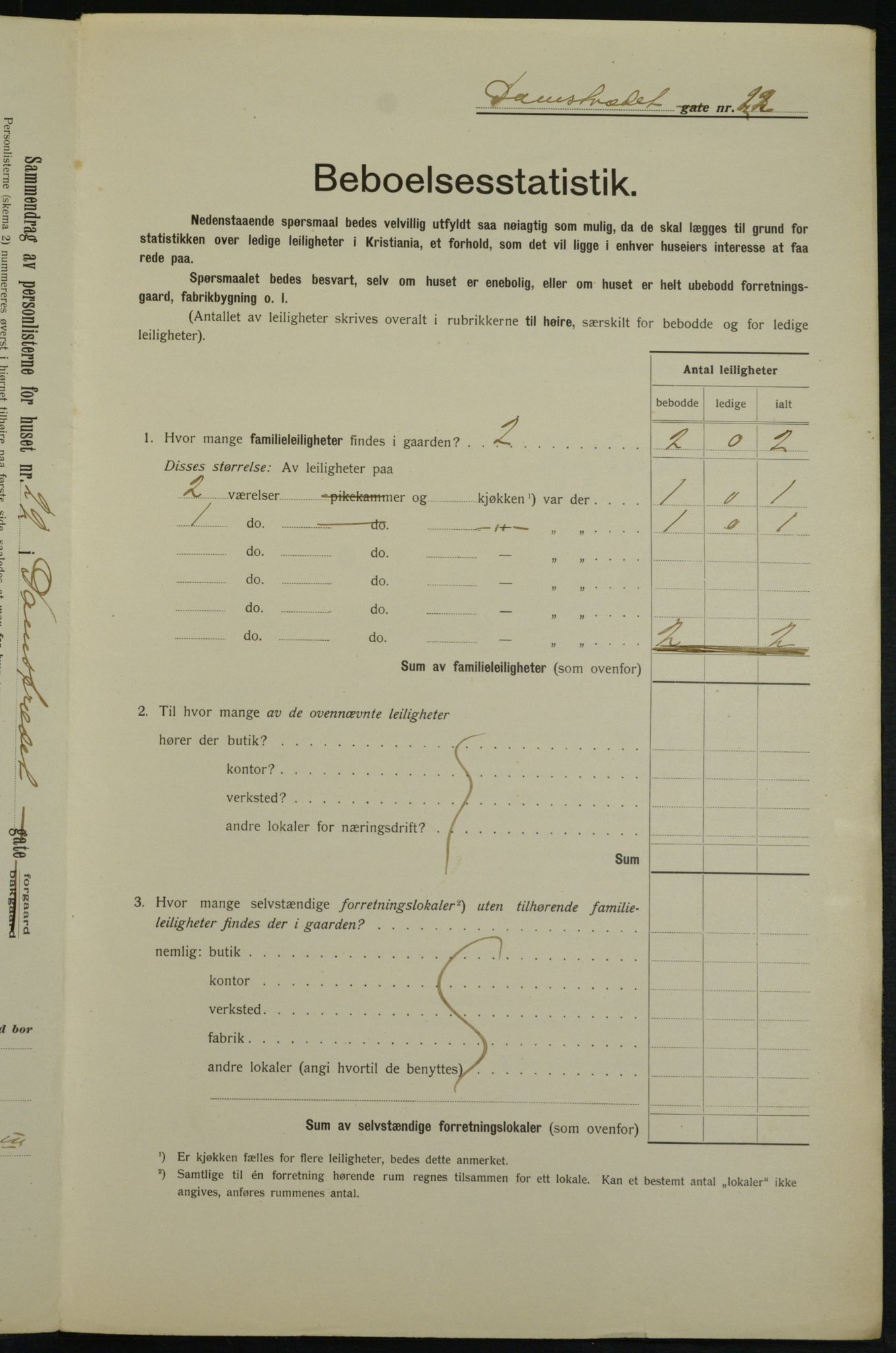 OBA, Municipal Census 1913 for Kristiania, 1913, p. 14599