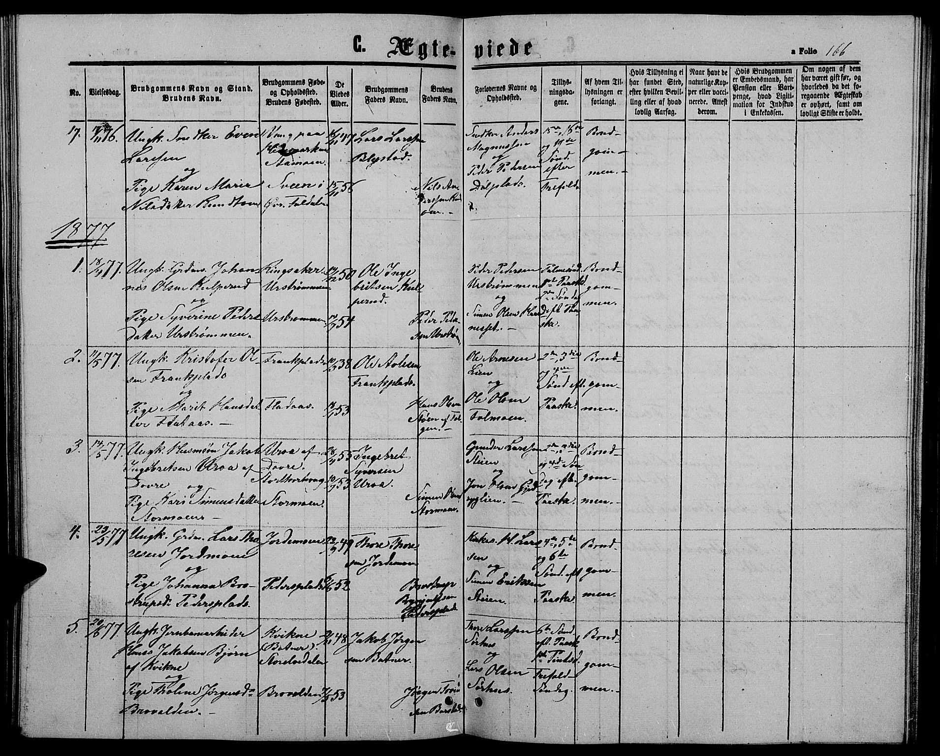 Alvdal prestekontor, SAH/PREST-060/H/Ha/Hab/L0002: Parish register (copy) no. 2, 1863-1878, p. 166