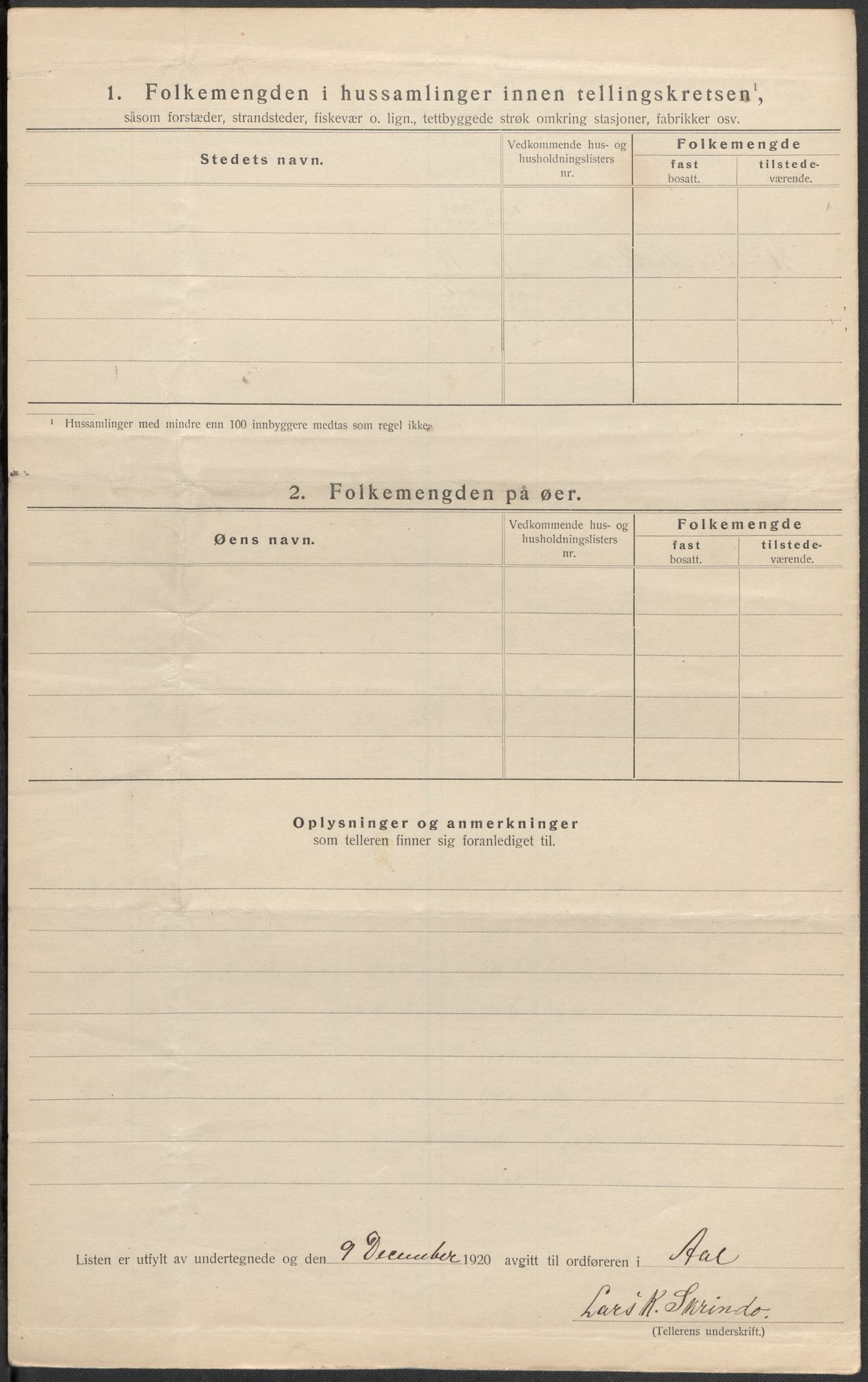 SAKO, 1920 census for Ål, 1920, p. 19